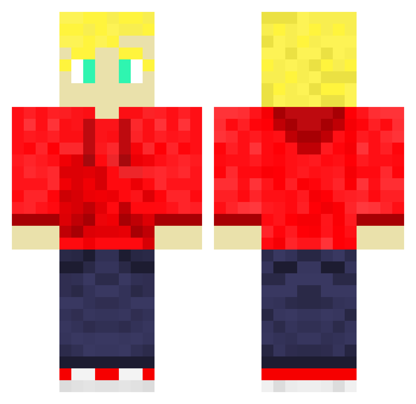 DitIsDennyYT Minecraft skin, front and back view