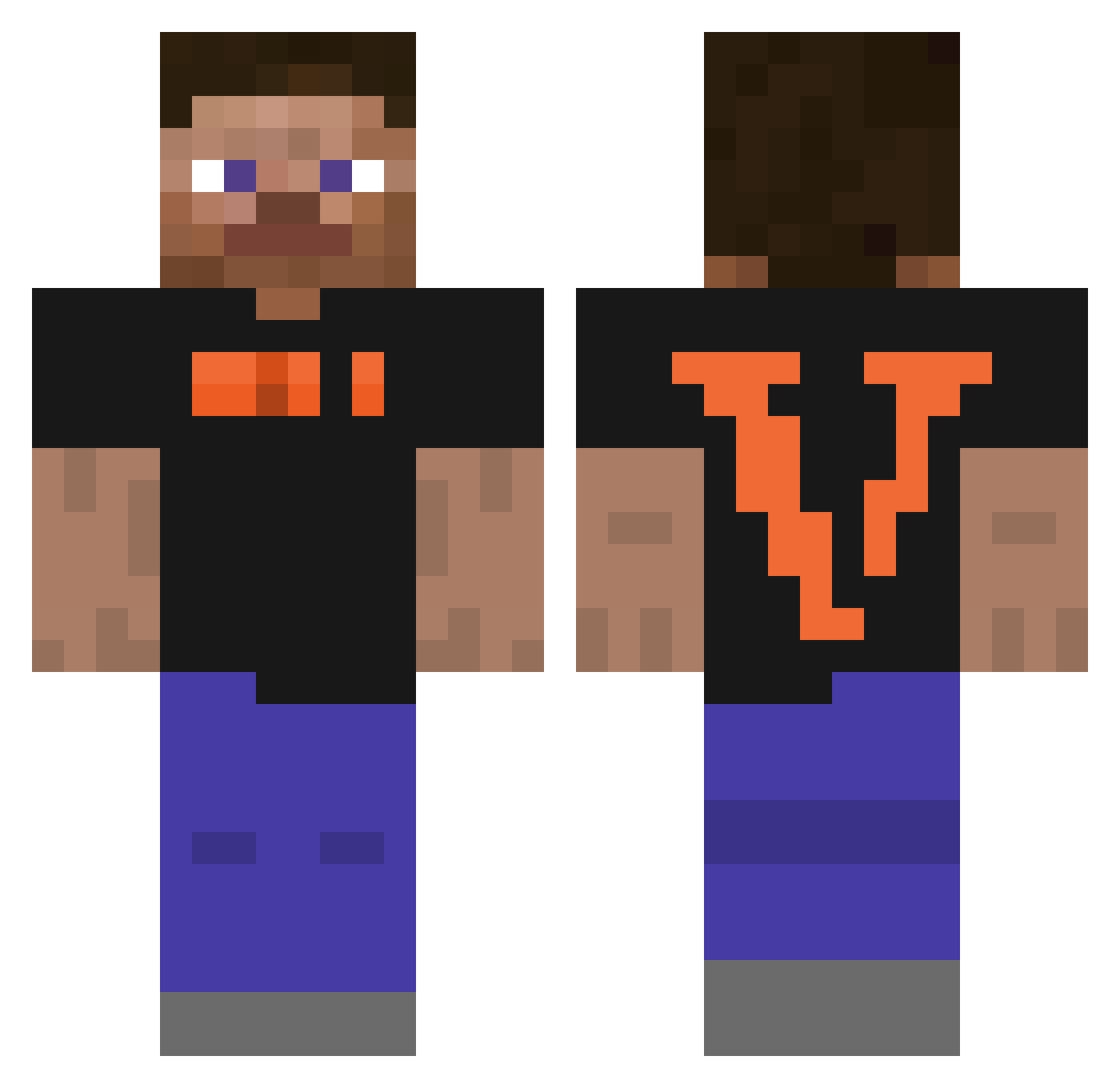 EGOVERT Minecraft skin, front and back view