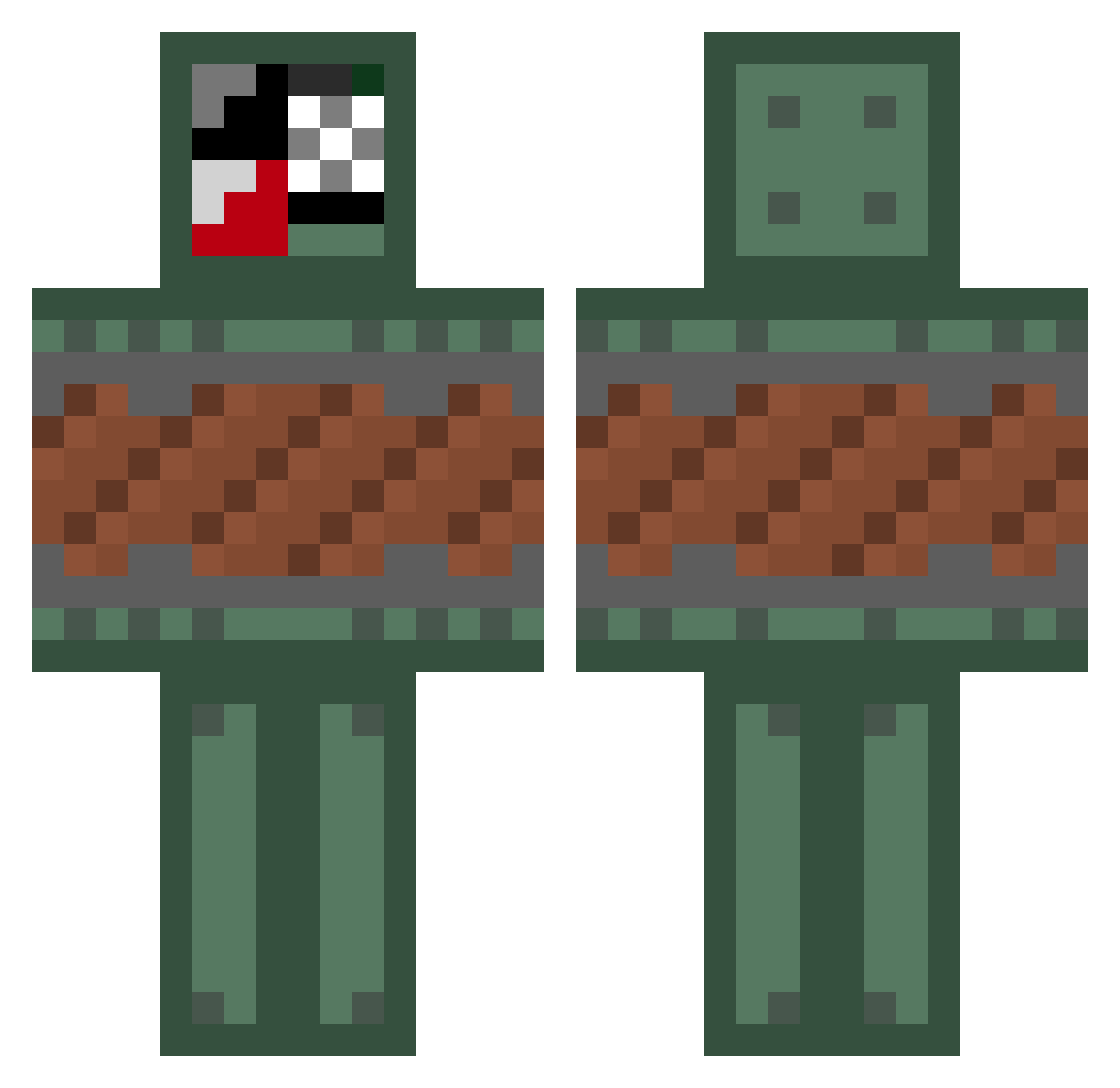 possiblythicc Minecraft skin, front and back view