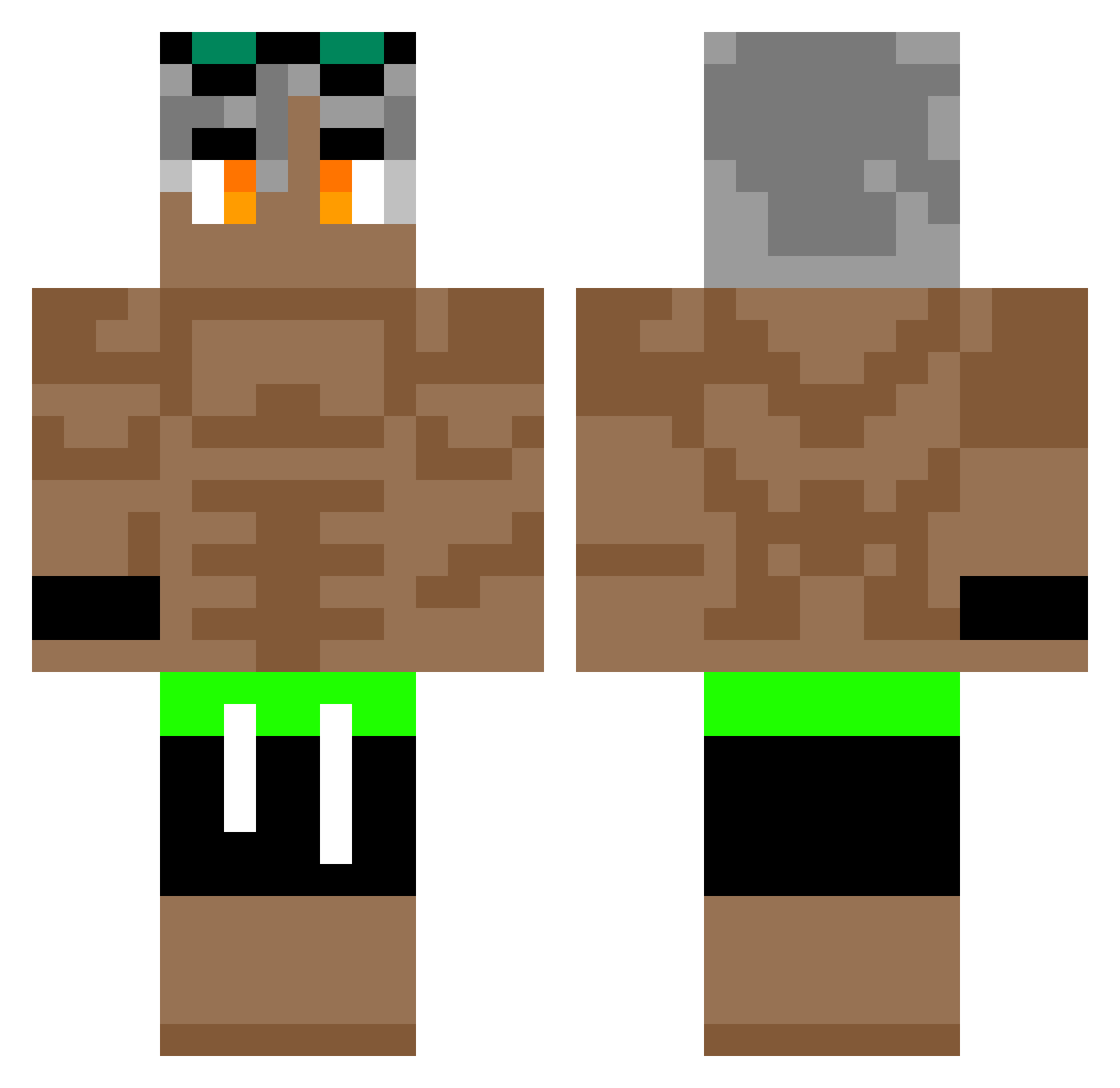GODMINT Minecraft skin, front and back view