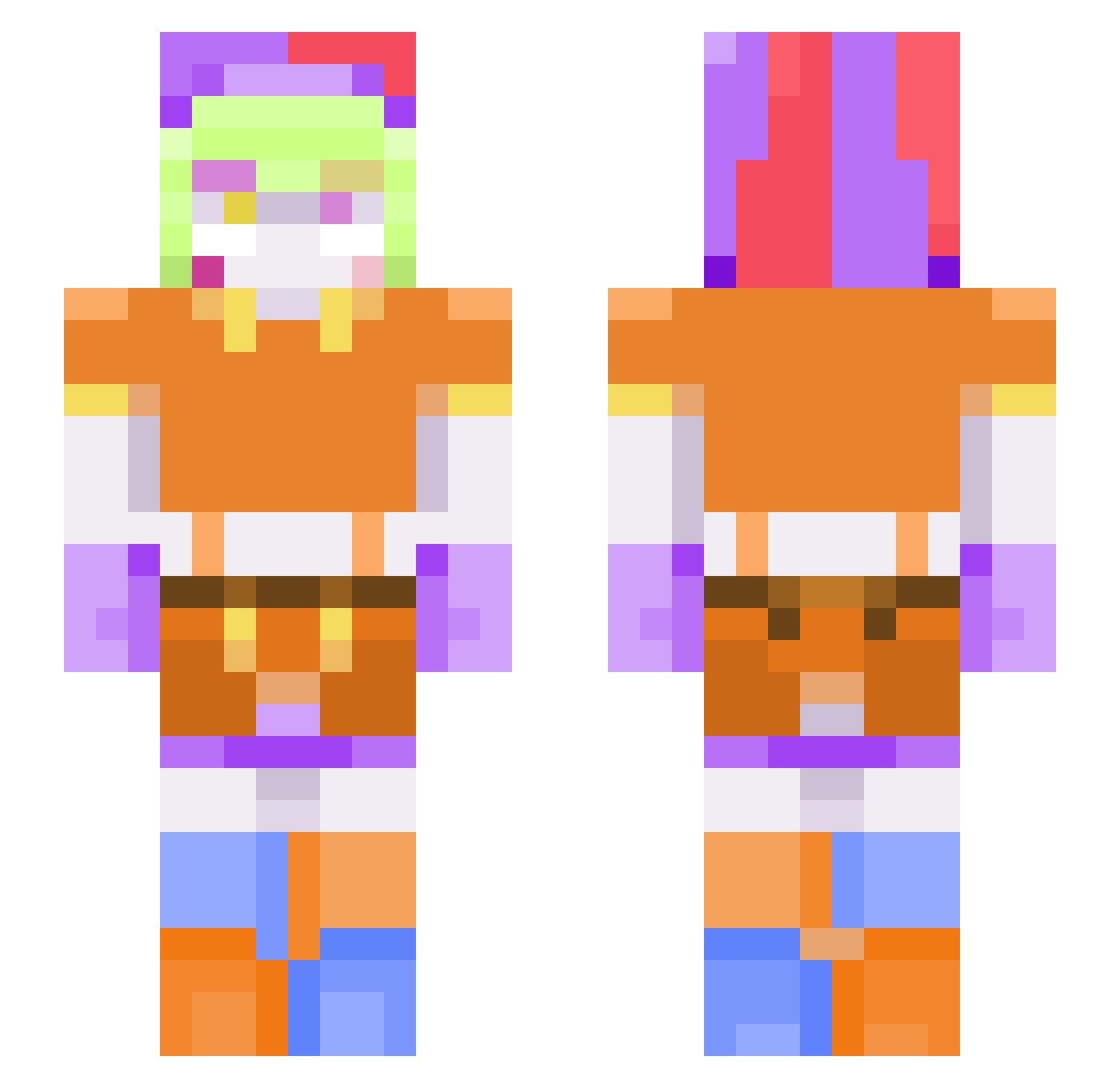 Karma_The_Bee Minecraft skin, front and back view