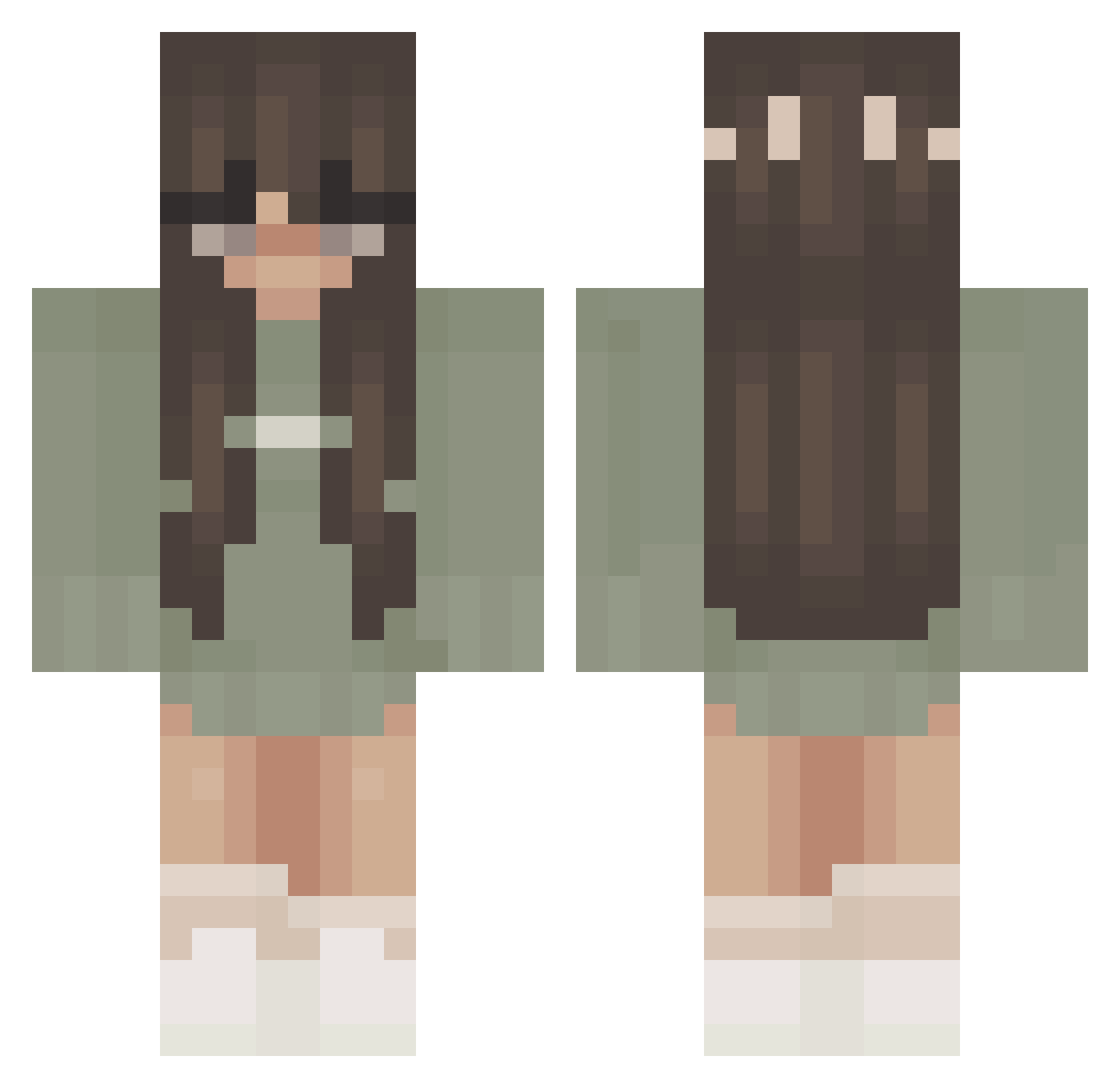 Woodhouse_ Minecraft skin, front and back view