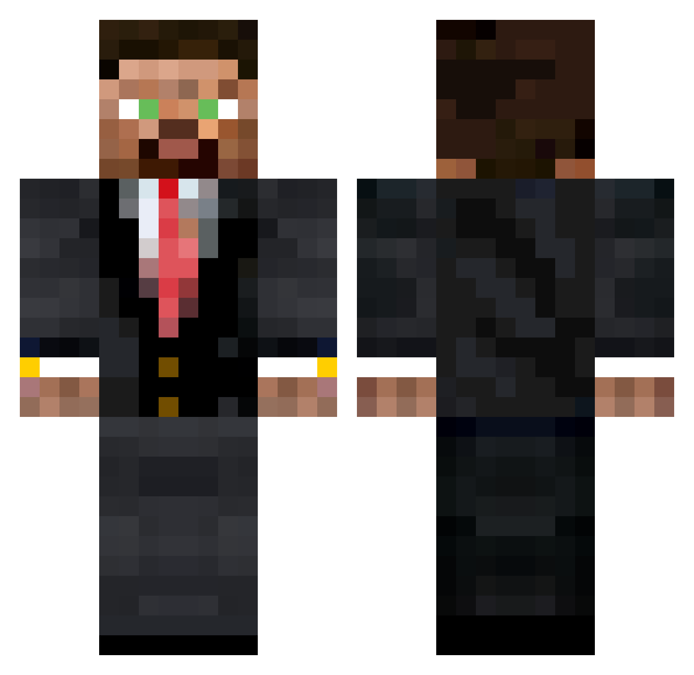 uredo Minecraft skin, front and back view