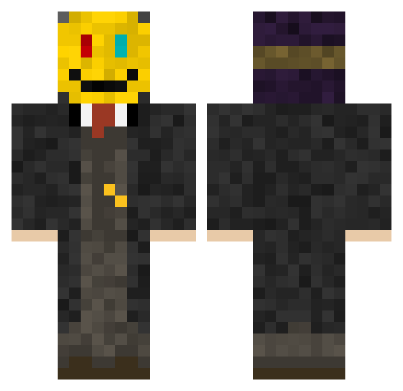 vevamov Minecraft skin, front and back view