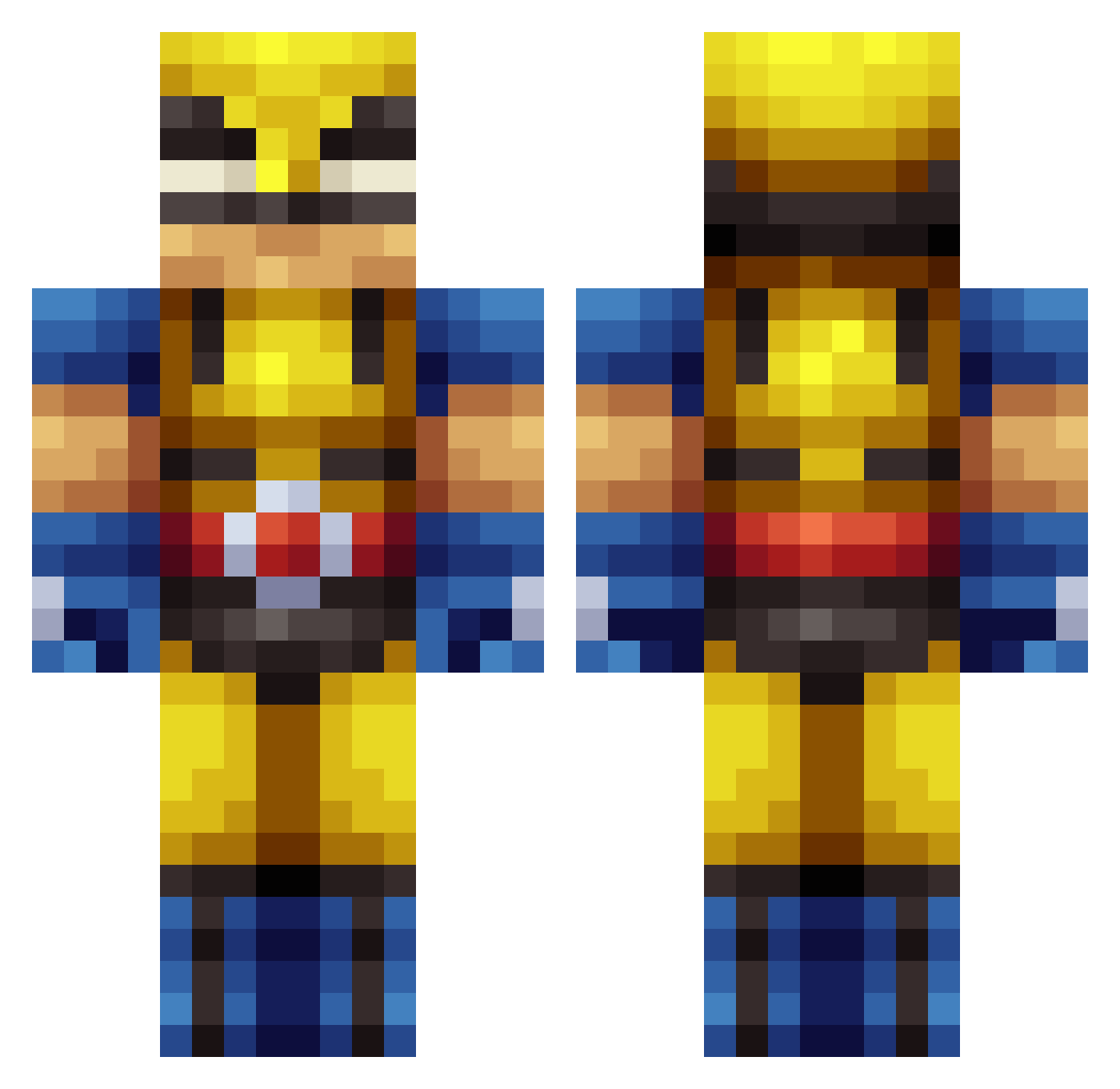 Candent Minecraft skin, front and back view
