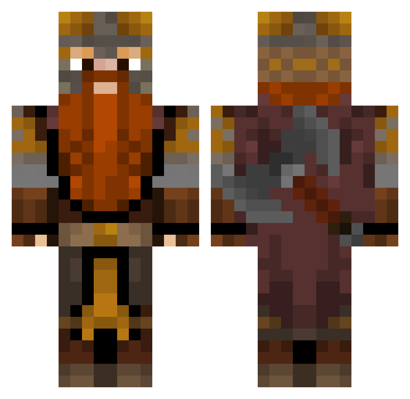 Myriarch Minecraft skin, front and back view