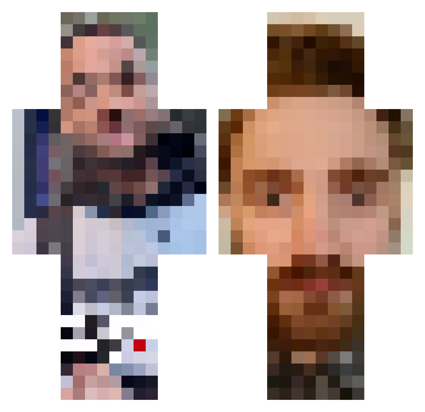 ibrahimdka Minecraft skin, front and back view