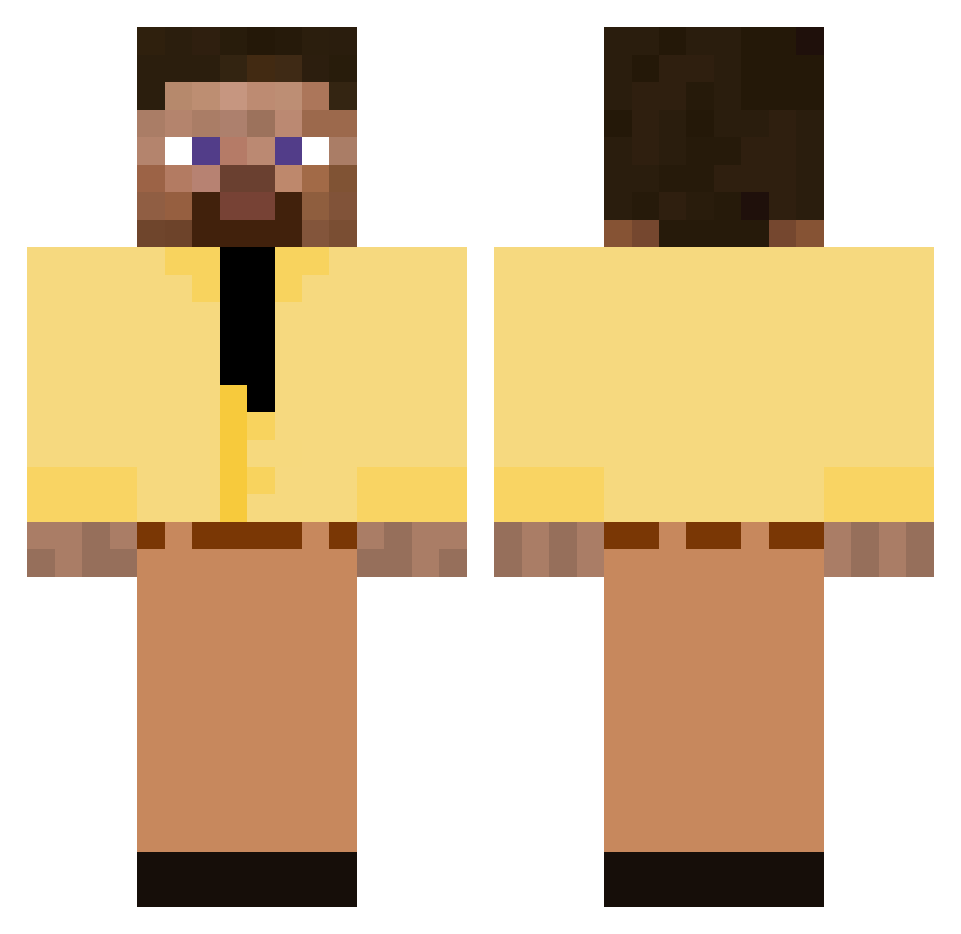 bulbasur55555 Minecraft skin, front and back view