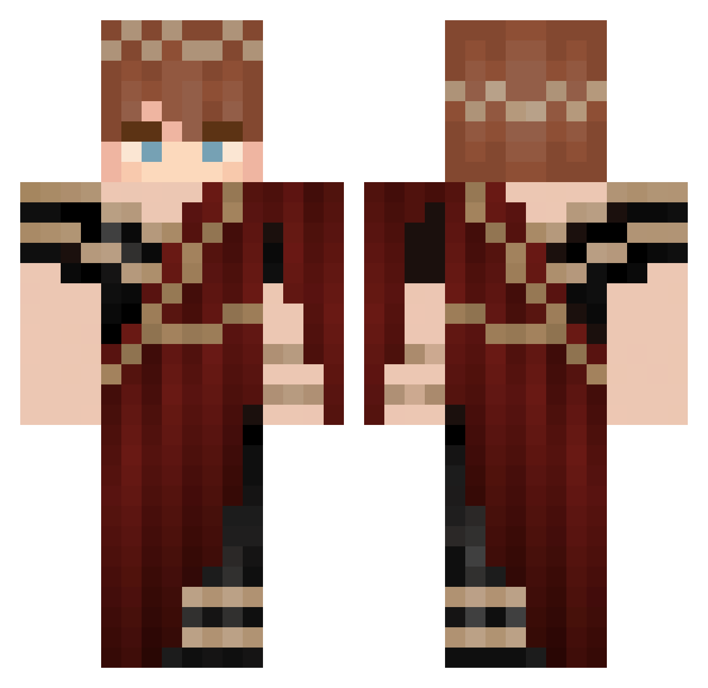 oak_k Minecraft skin, front and back view