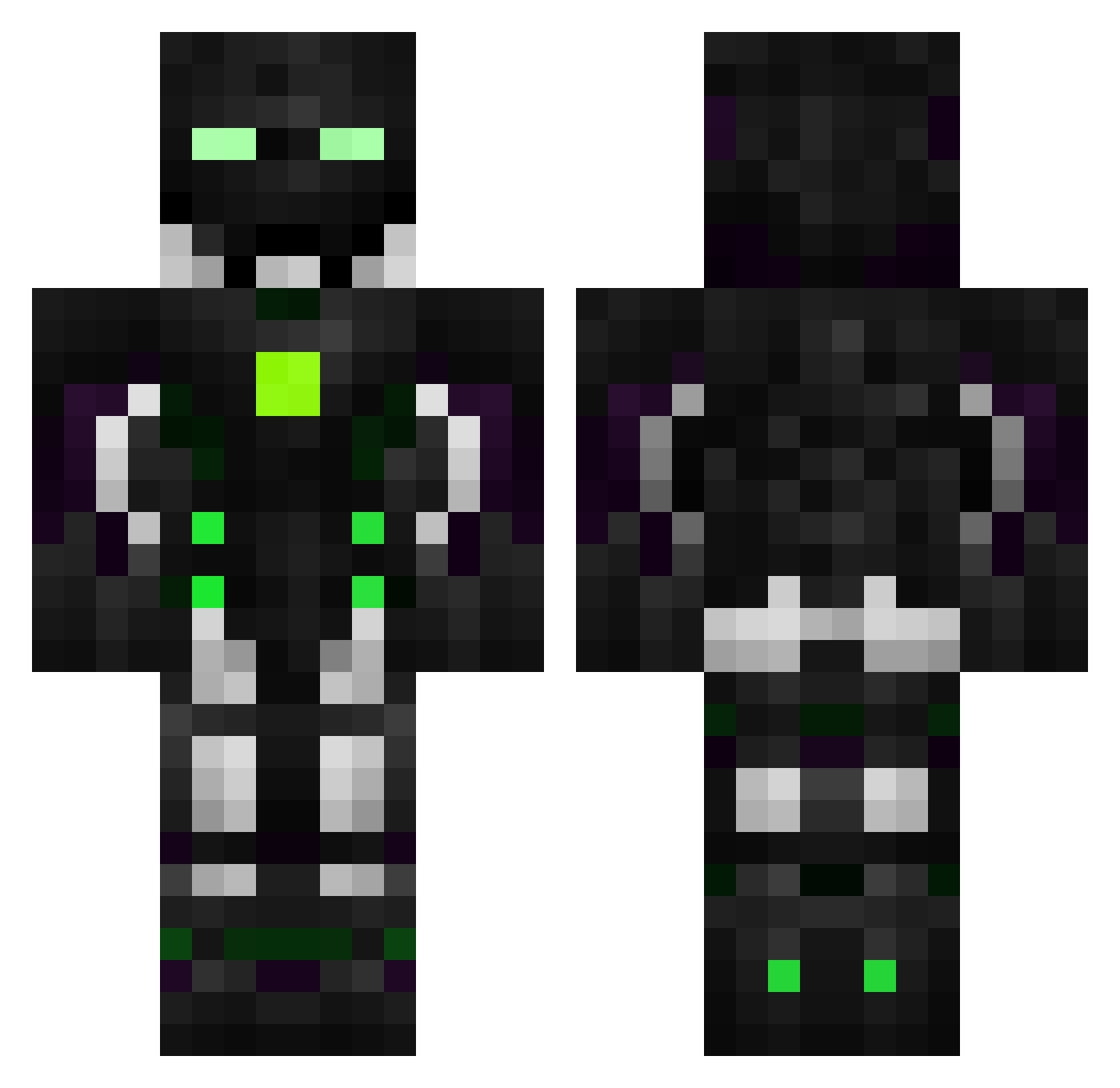 Harked Minecraft skin, front and back view