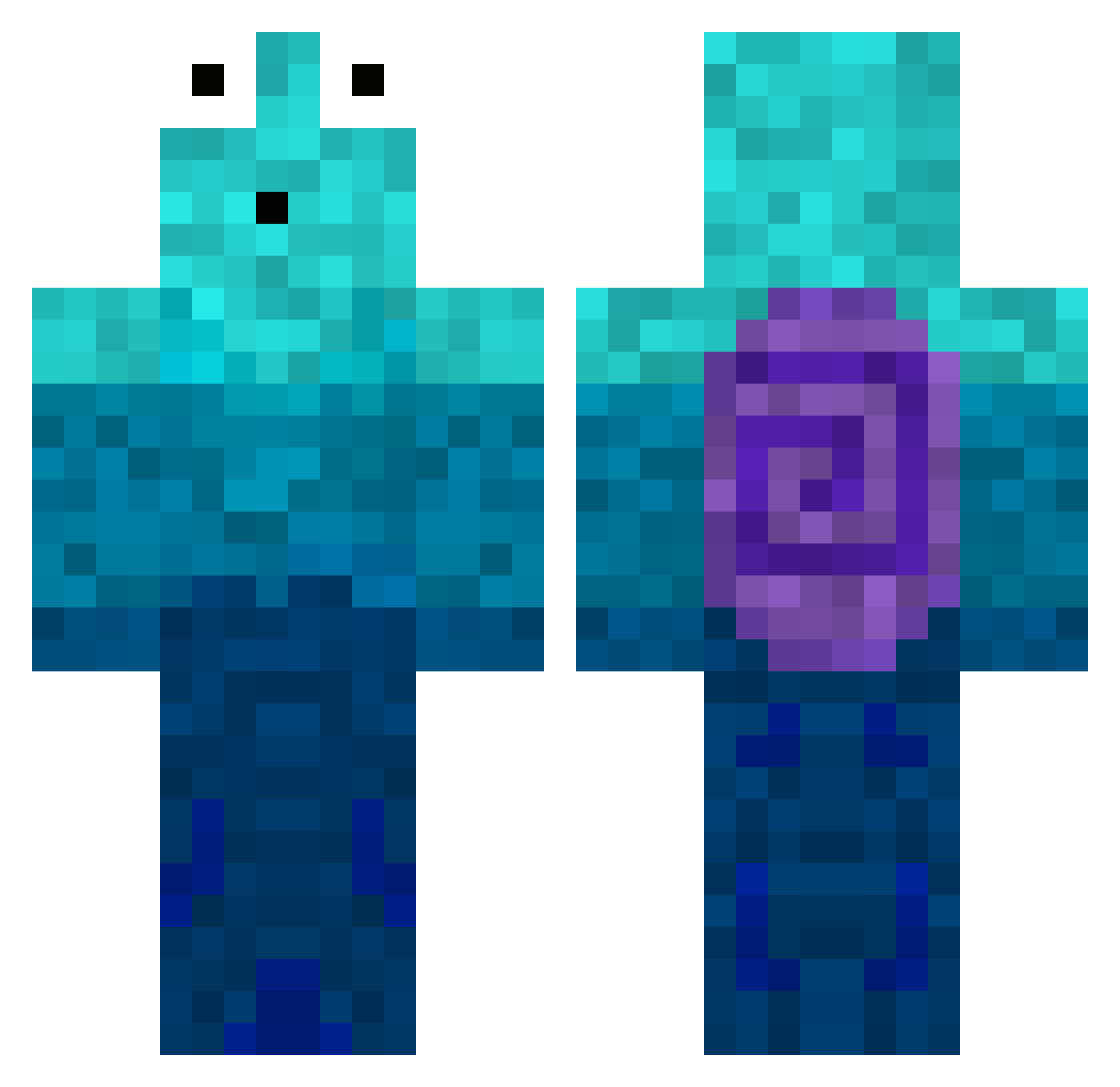 LaVieDeWam Minecraft skin, front and back view