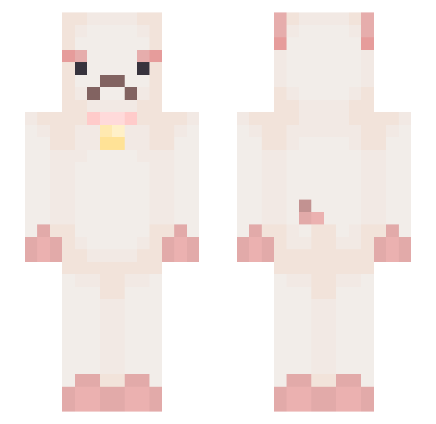 BeBo_Dibby Minecraft skin, front and back view