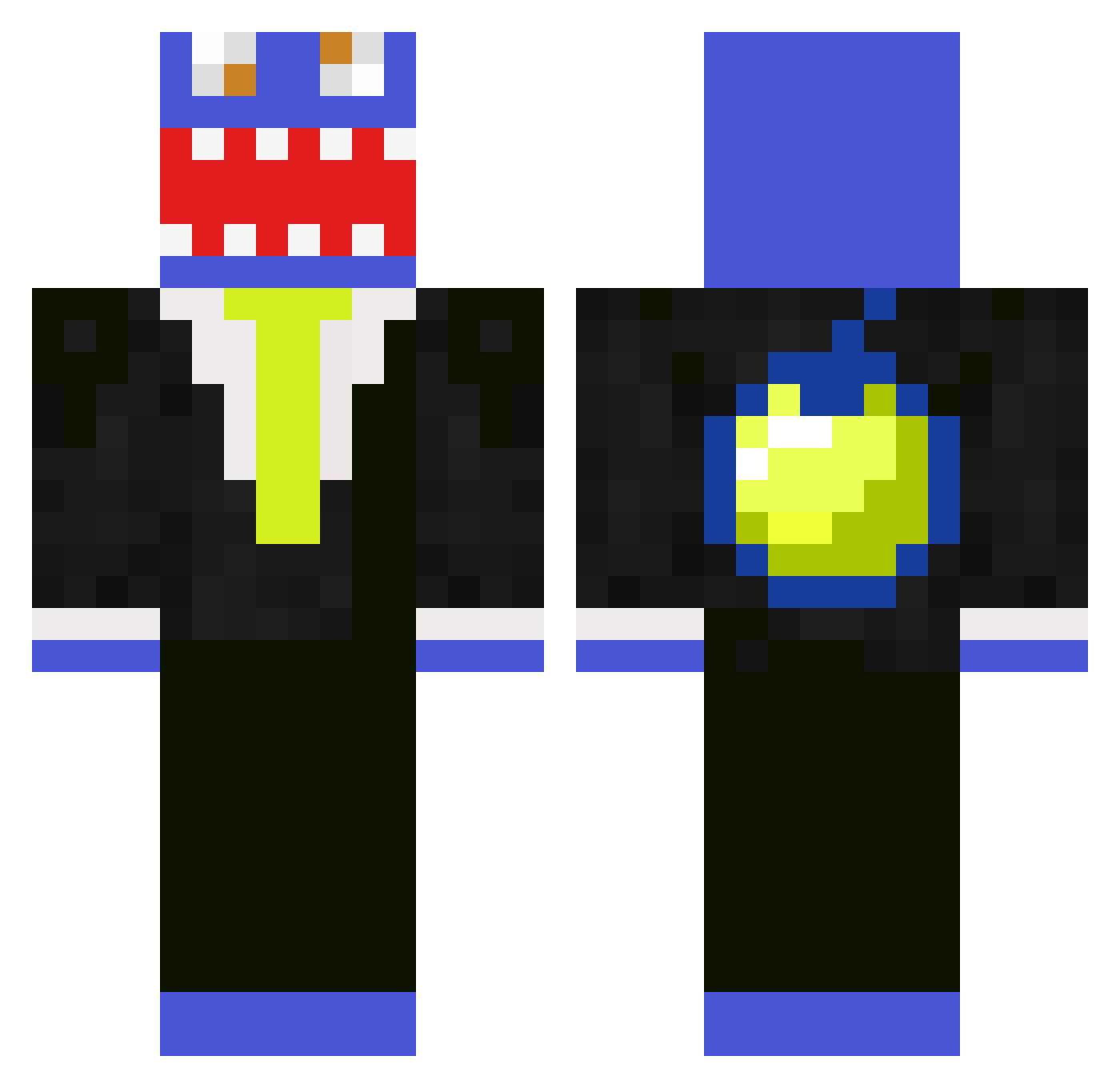 Fining Minecraft skin, front and back view