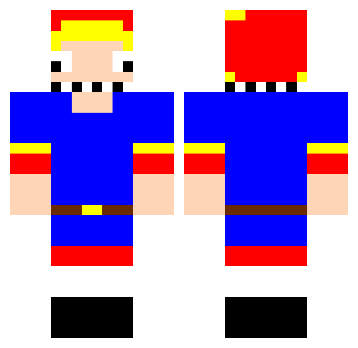 Llkss Minecraft skin, front and back view