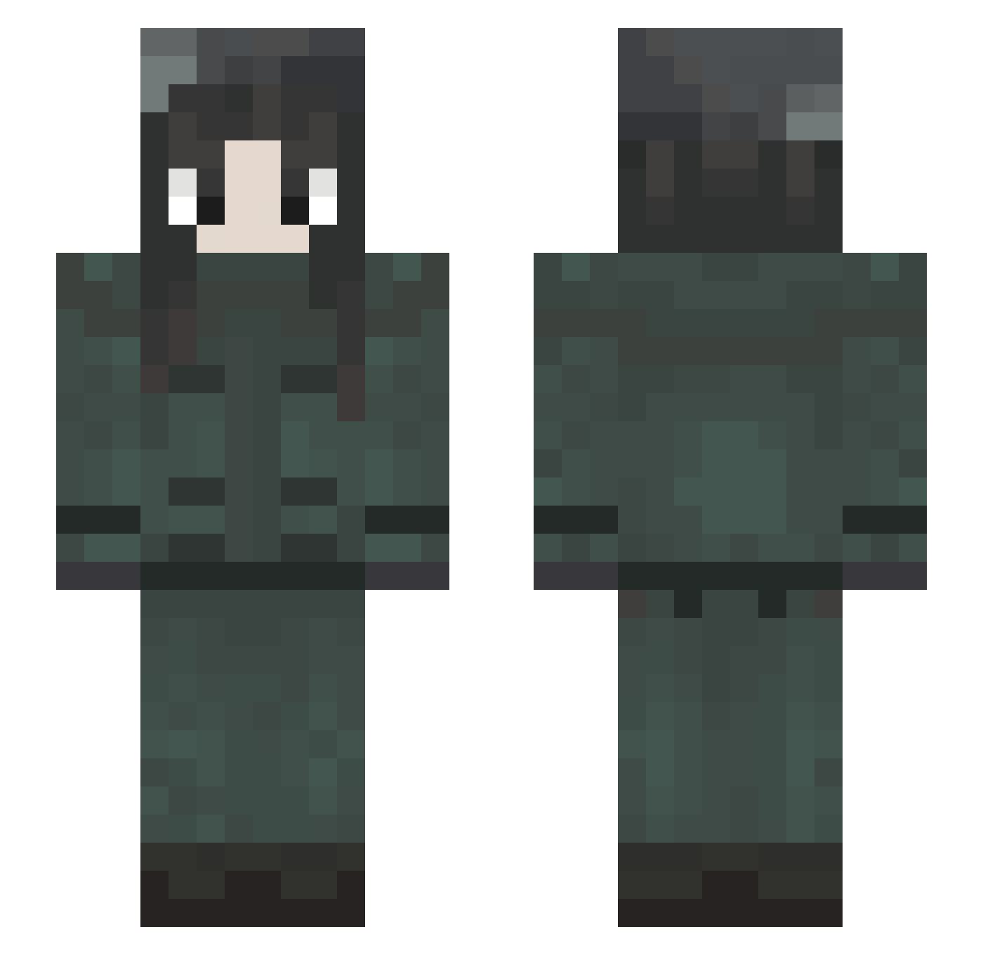 sacofu Minecraft skin, front and back view