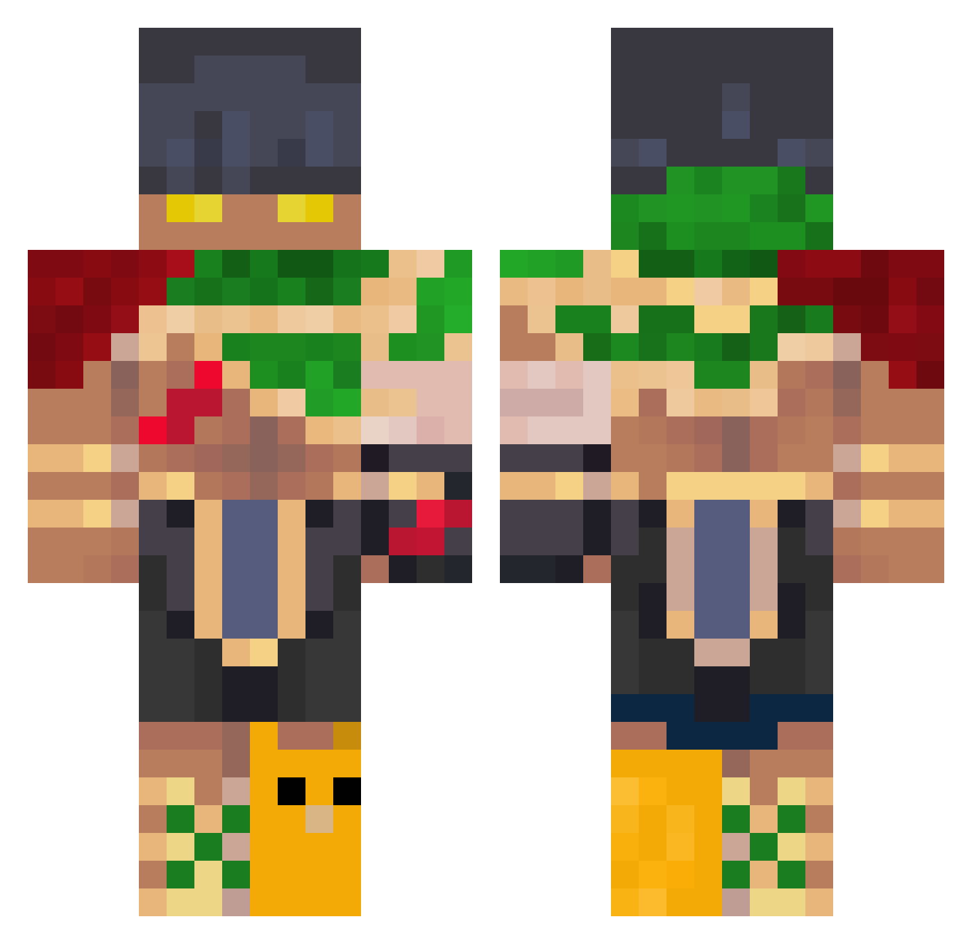 _DaniPani Minecraft skin, front and back view