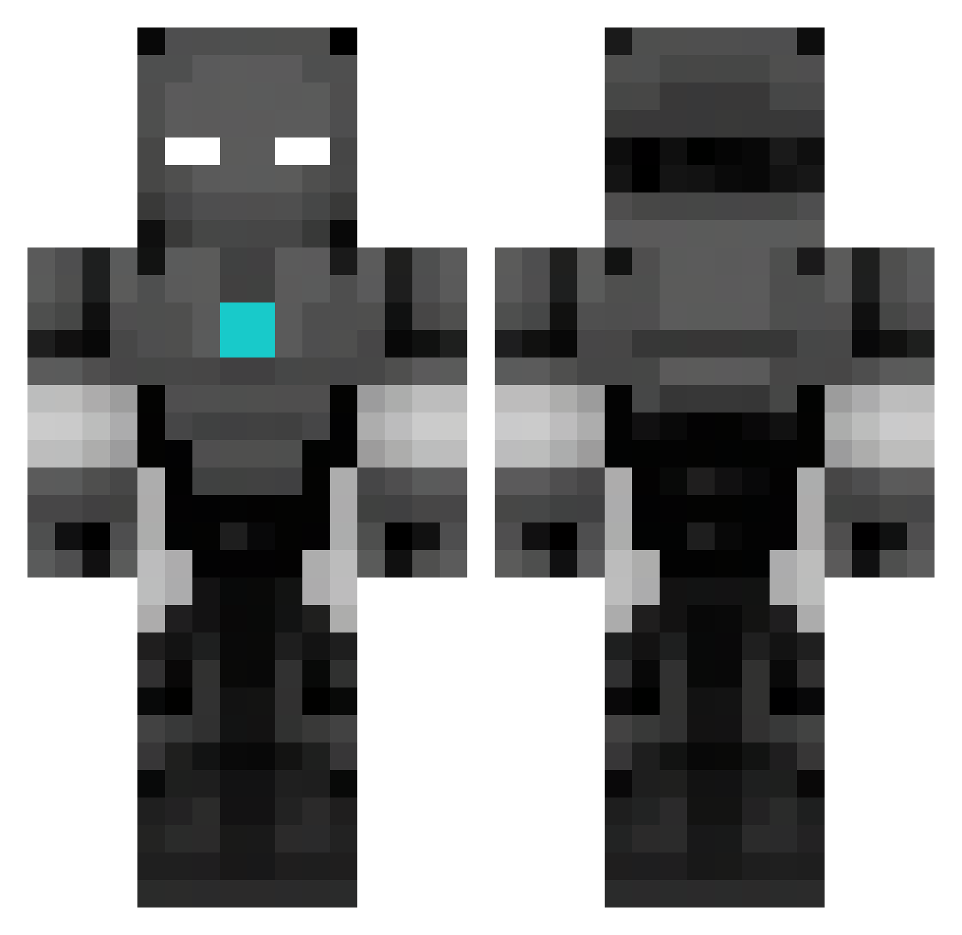 Quartermaster Minecraft skin, front and back view