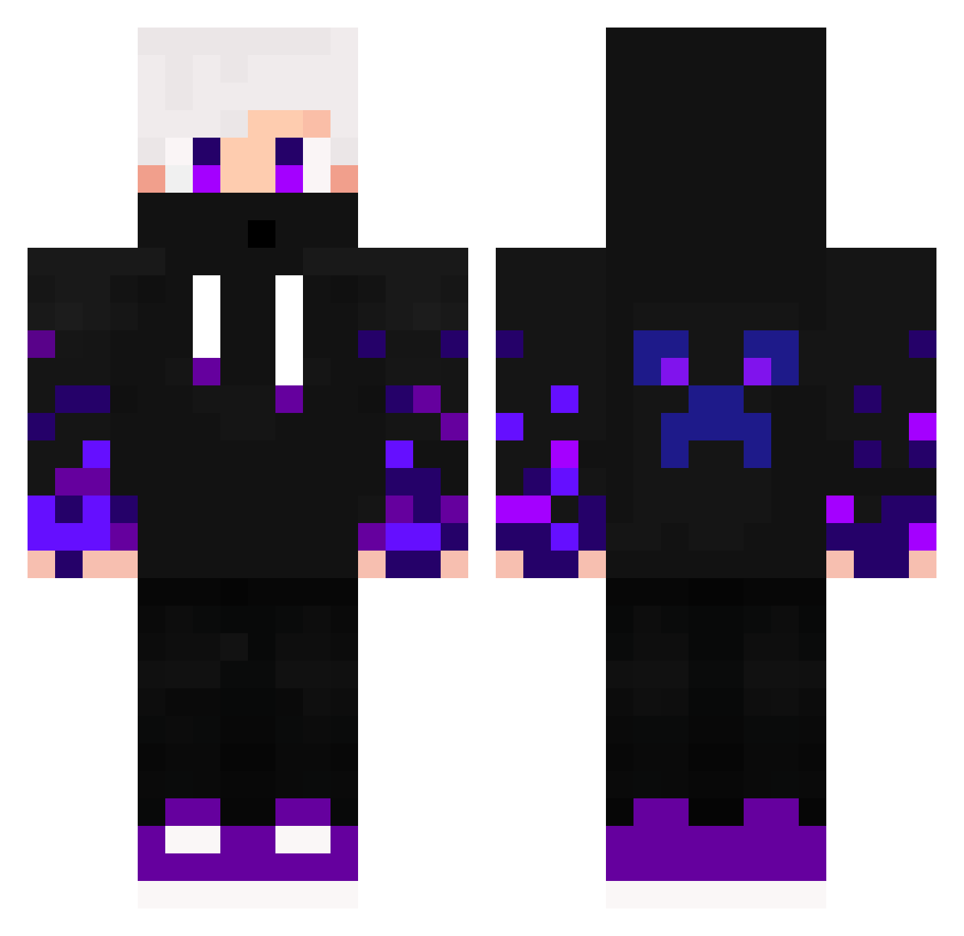 Seax Minecraft skin, front and back view