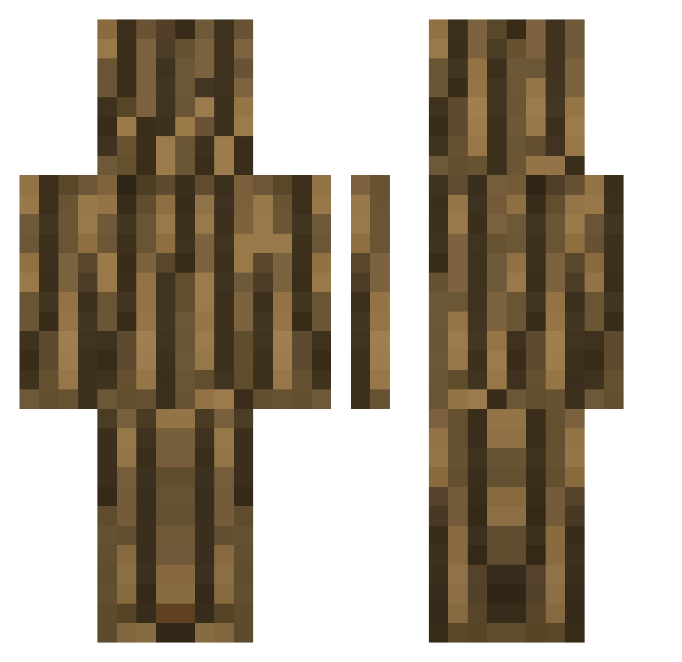 TreestanYT Minecraft skin, front and back view