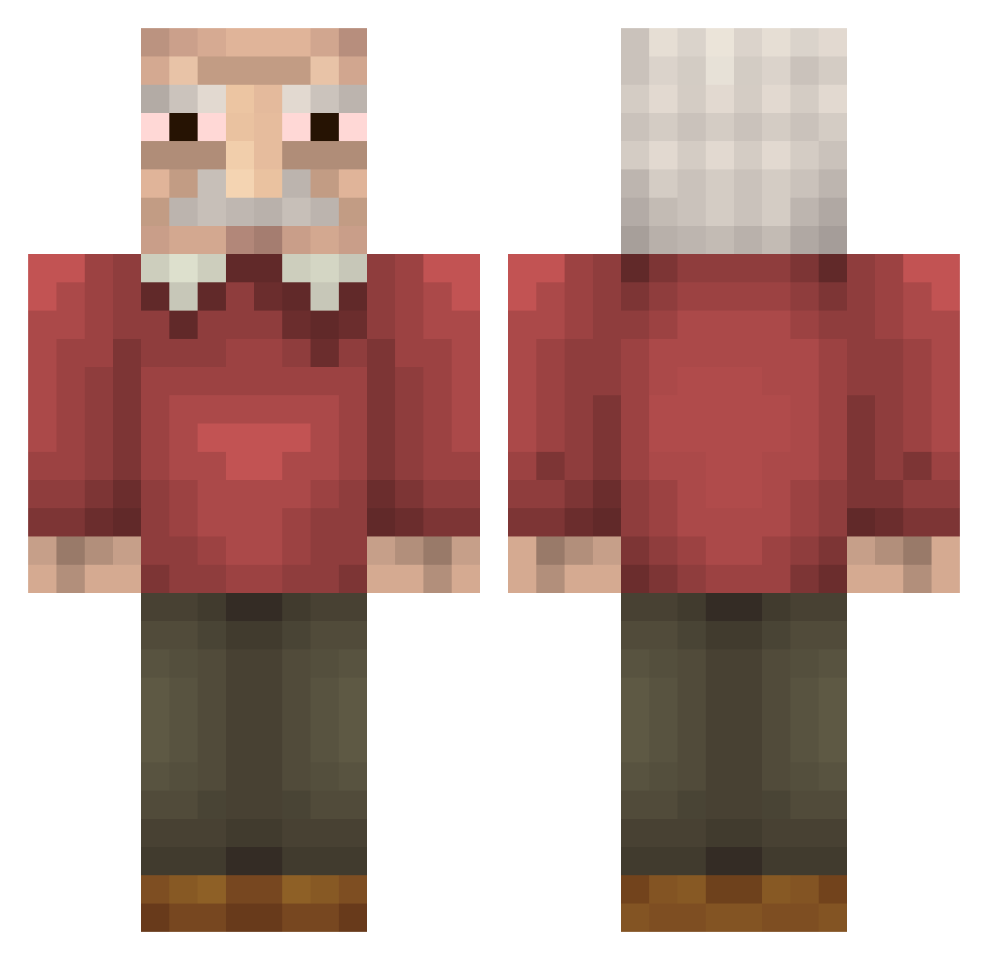 tcoc Minecraft skin, front and back view