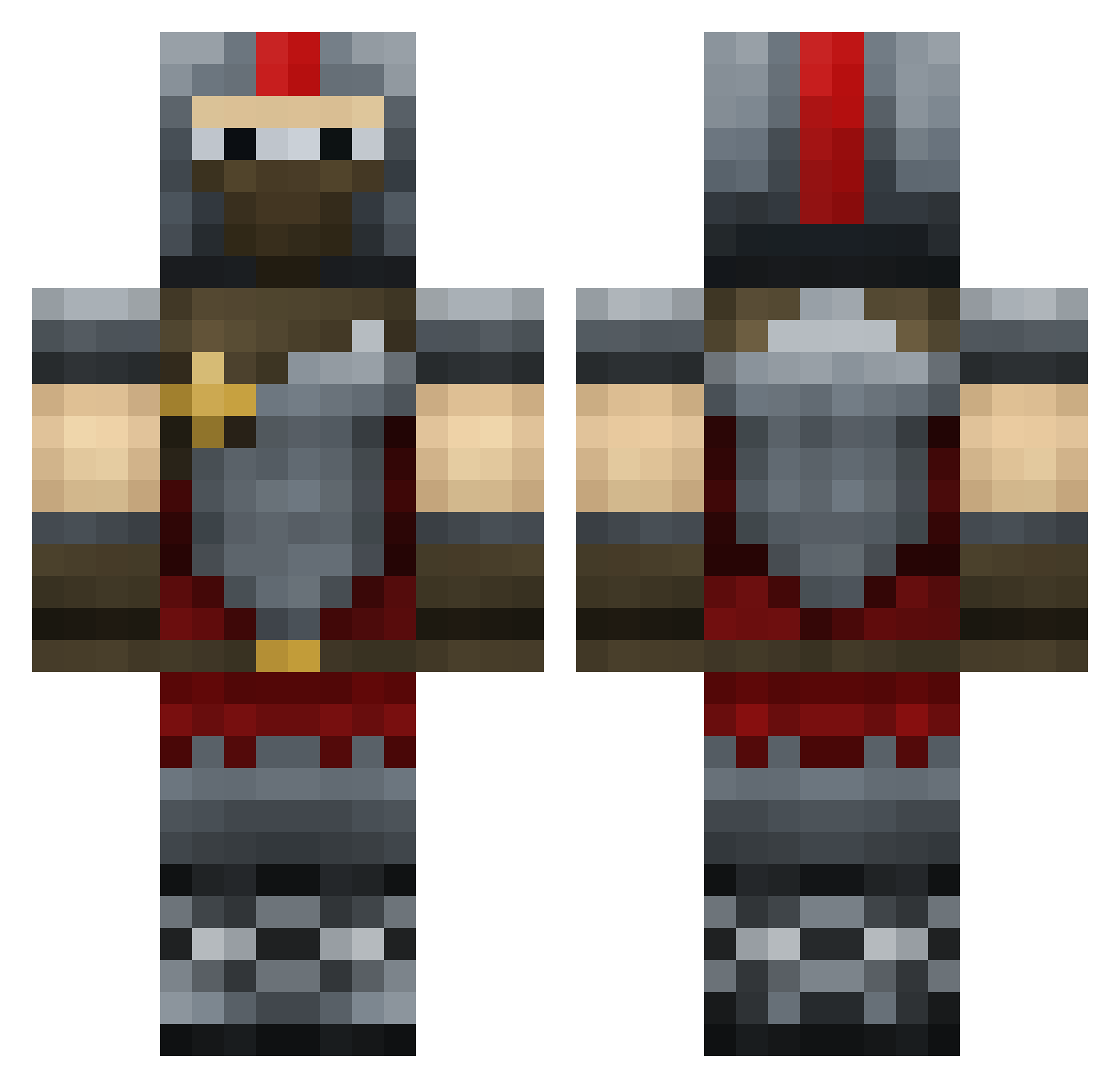 xEyebarthum Minecraft skin, front and back view