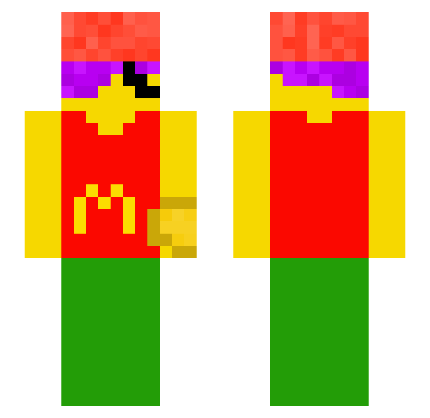 BladeH8 Minecraft skin, front and back view
