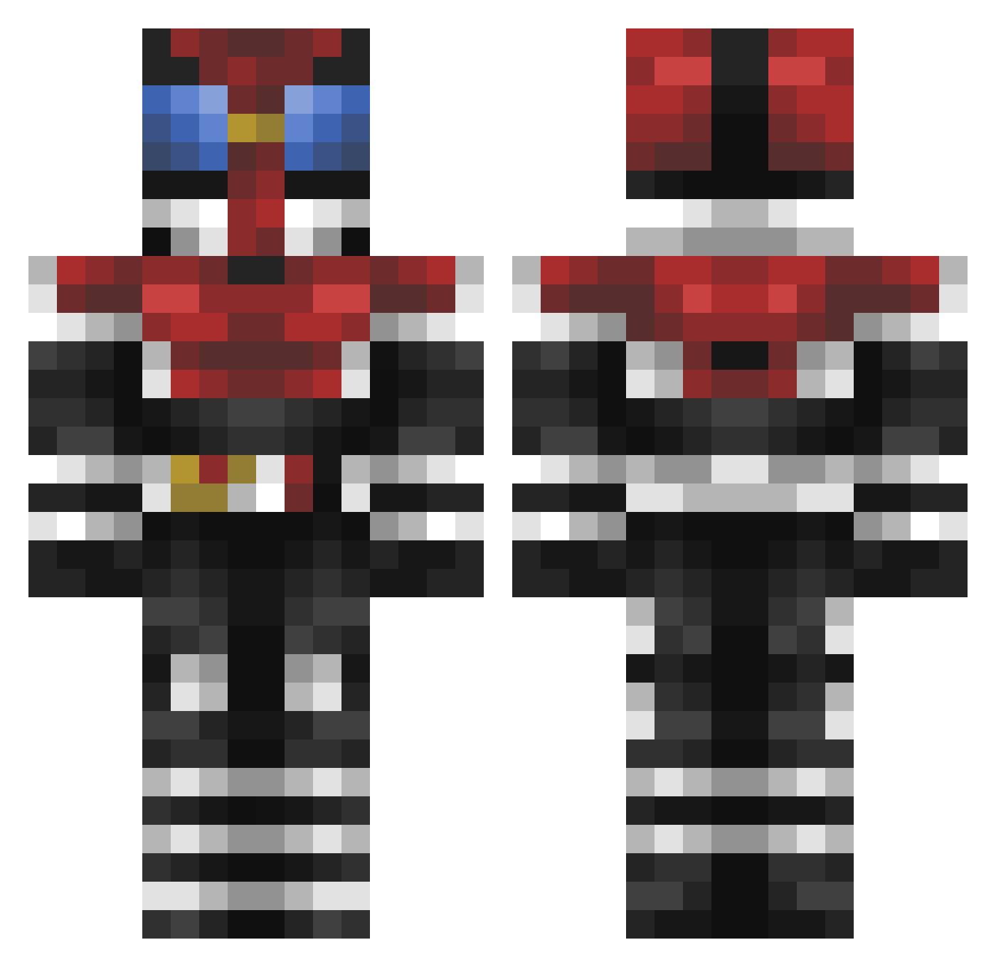 Greenjuice13 Minecraft skin, front and back view