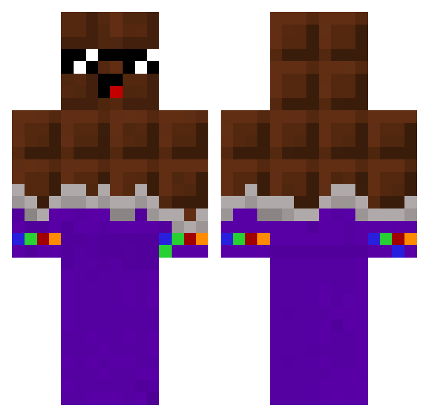HabFleischwurst Minecraft skin, front and back view