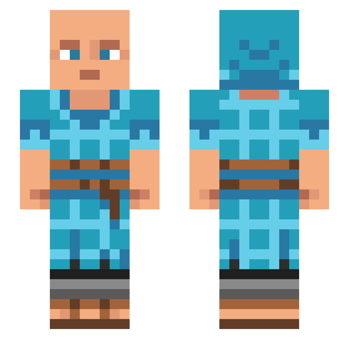 zymyttymyz Minecraft skin, front and back view