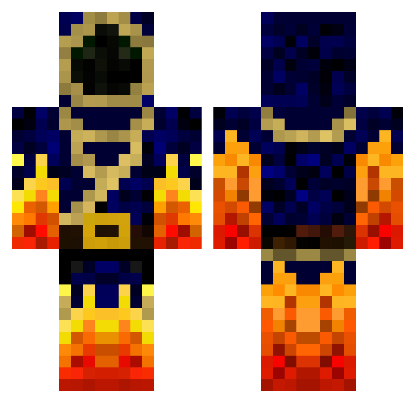 Amazing_Scrafty Minecraft skin, front and back view