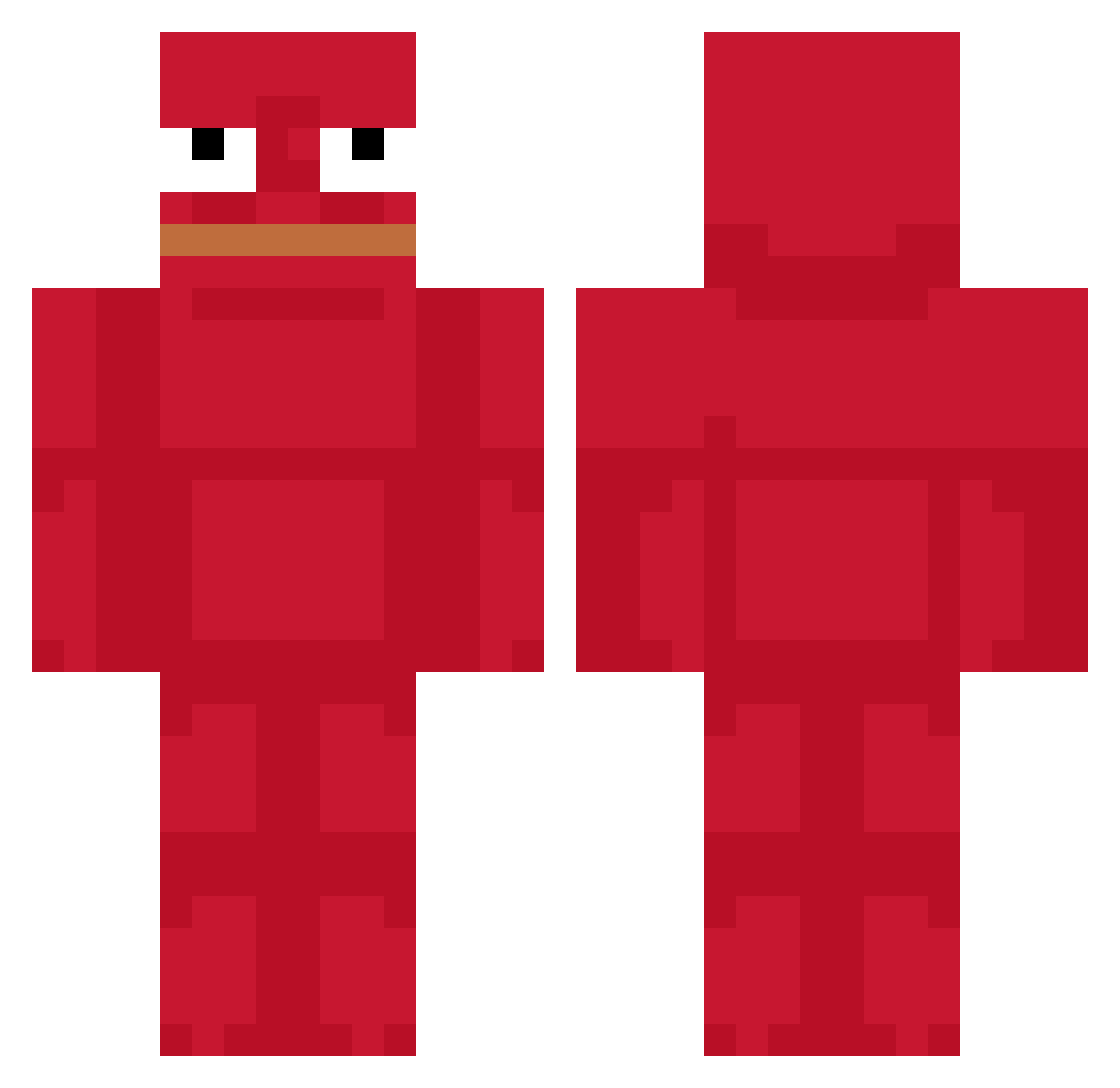 Lubricated Minecraft skin, front and back view