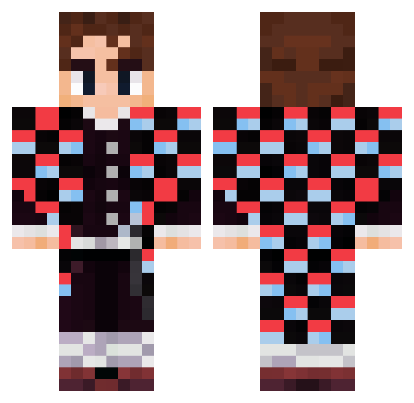 wltre Minecraft skin, front and back view