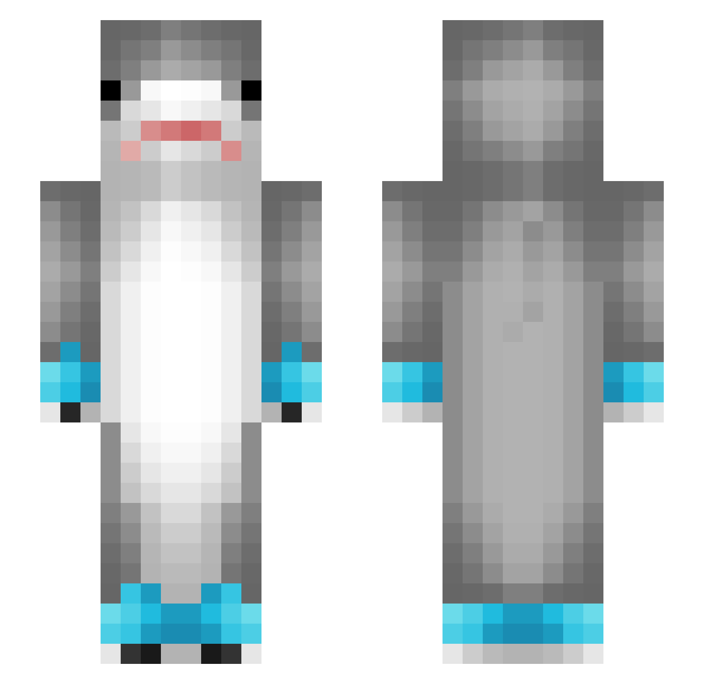 TinselOwl Minecraft skin, front and back view