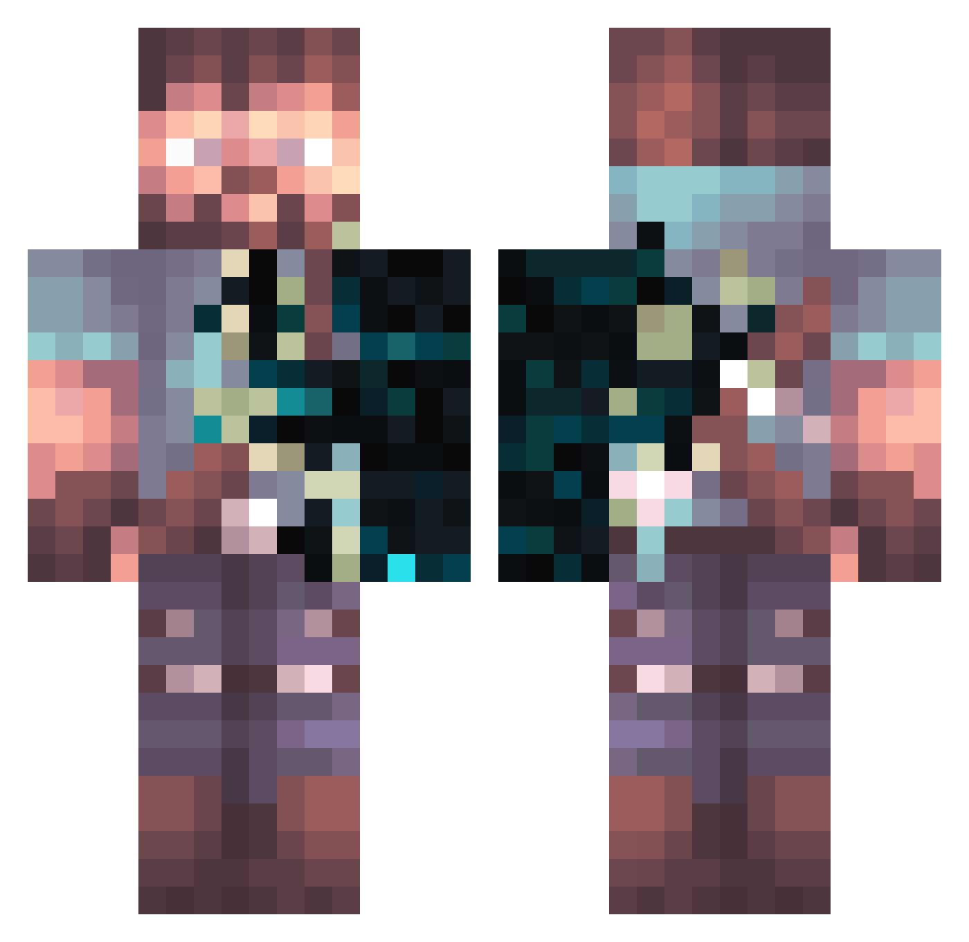 NanZO17 Minecraft skin, front and back view