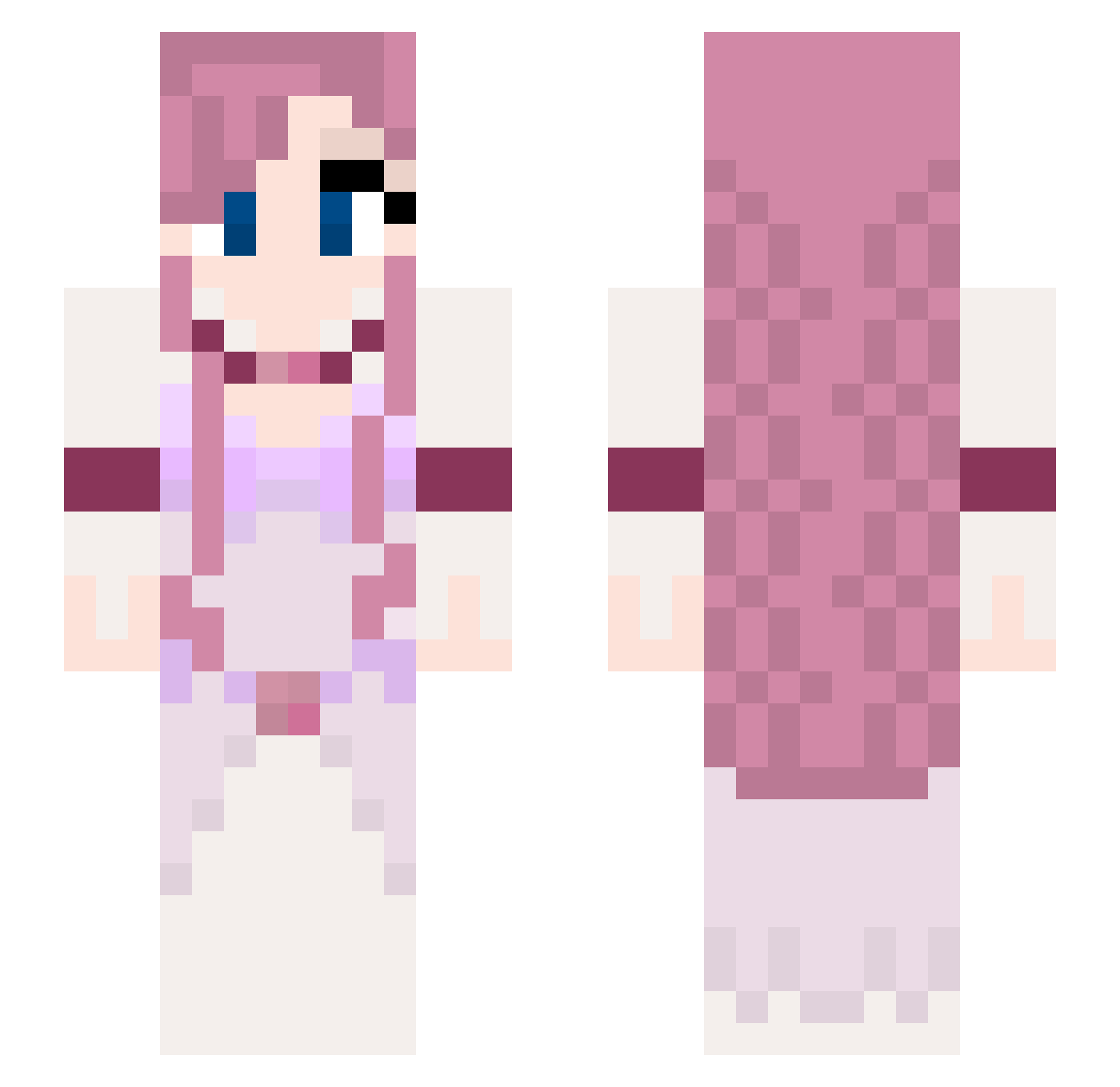 mikasyku Minecraft skin, front and back view