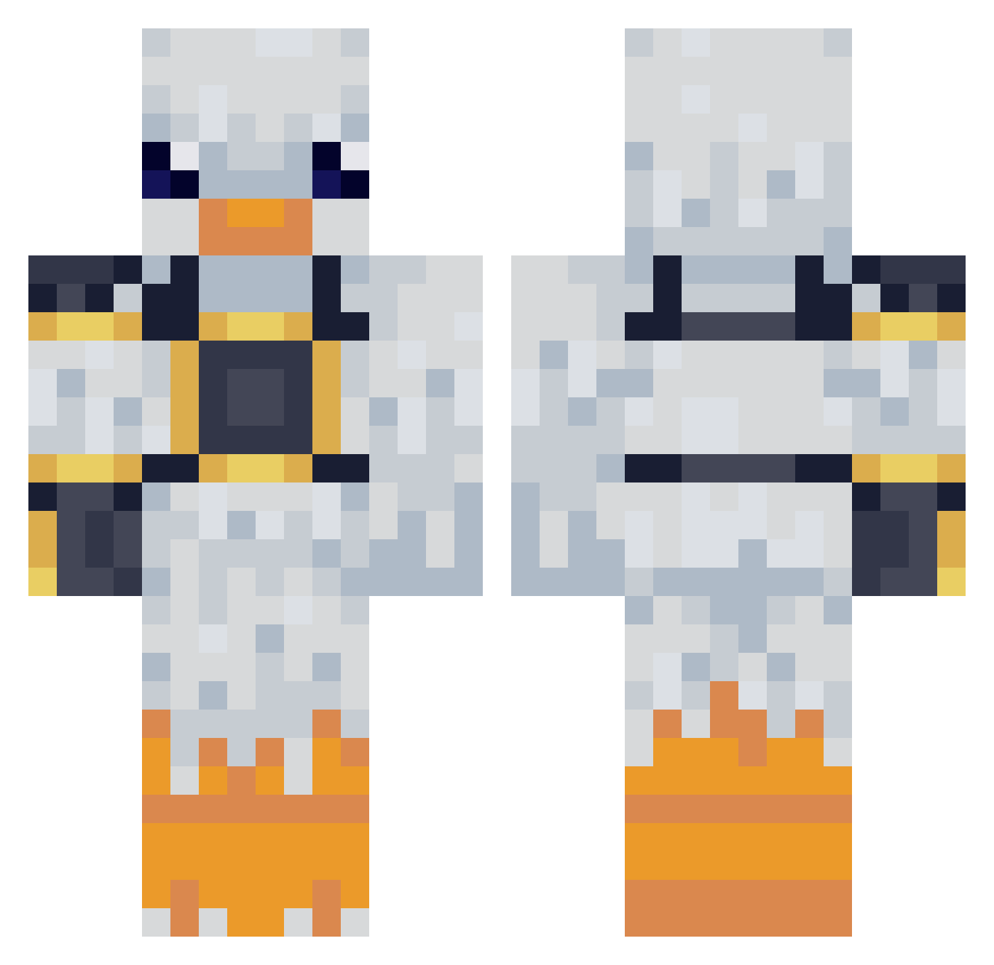 Seareal Minecraft skin, front and back view