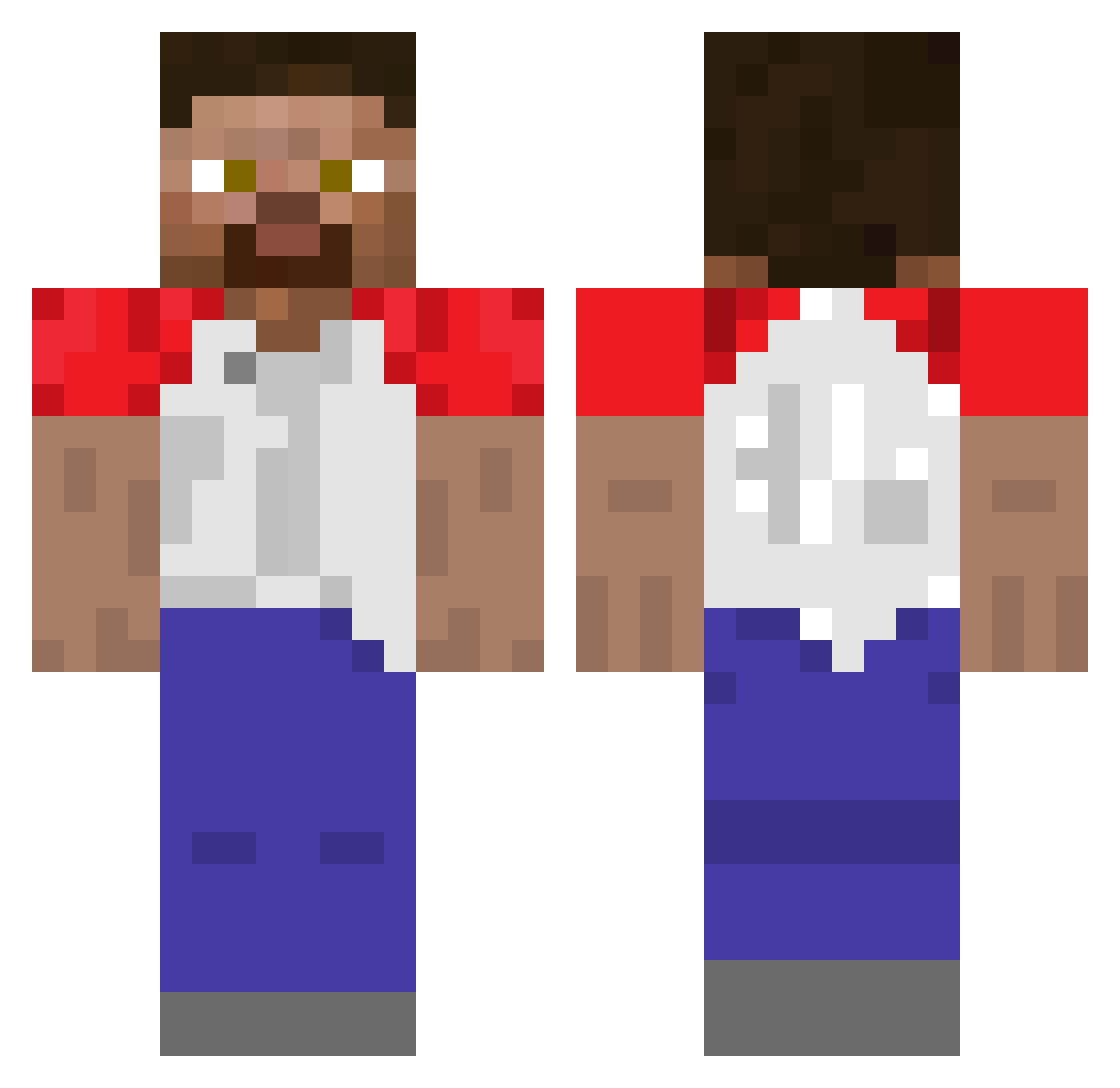 pujari Minecraft skin, front and back view