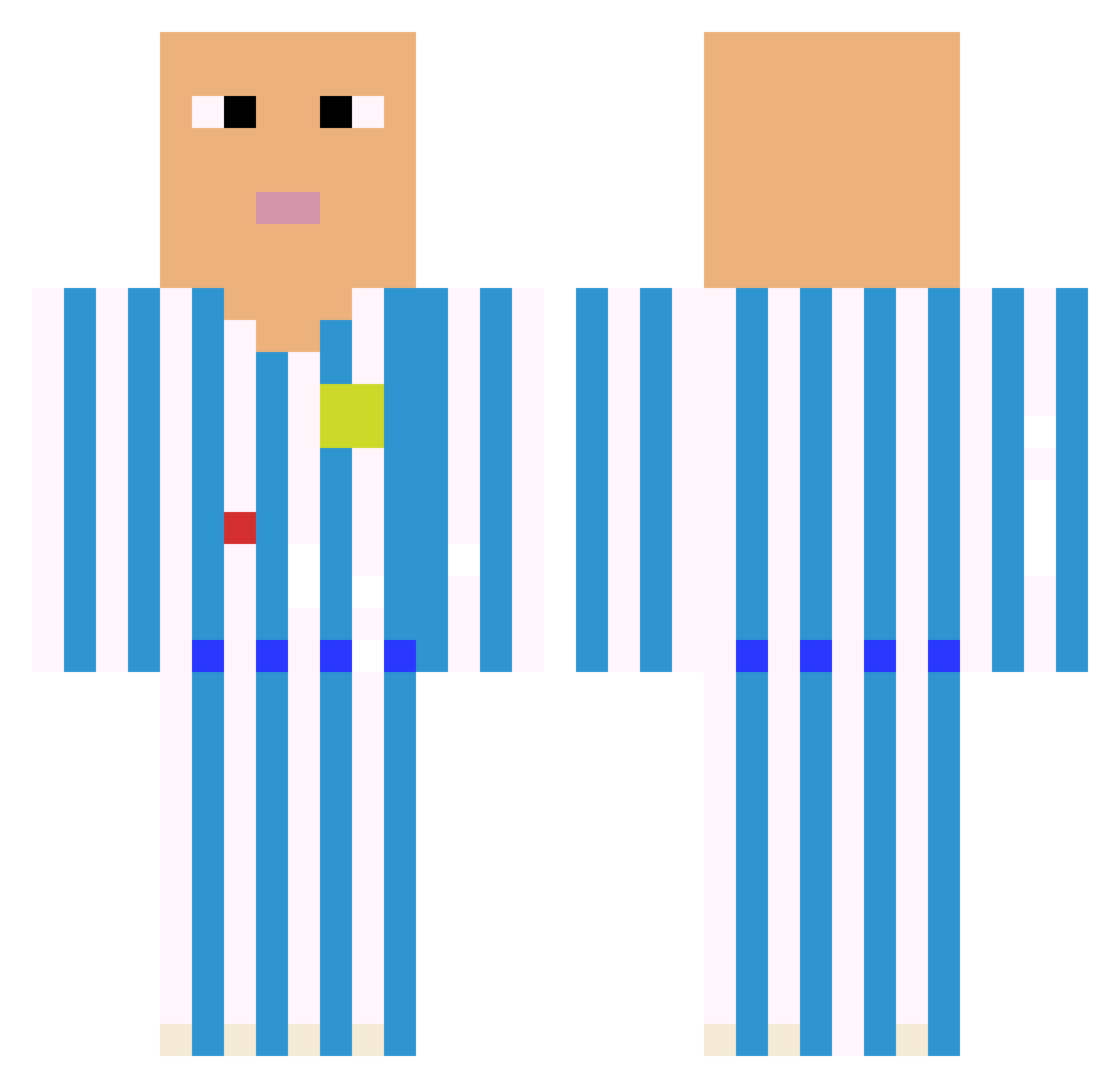 Flarijuana Minecraft skin, front and back view
