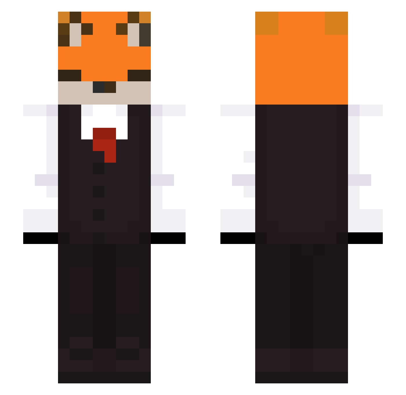Yiitit Minecraft skin, front and back view
