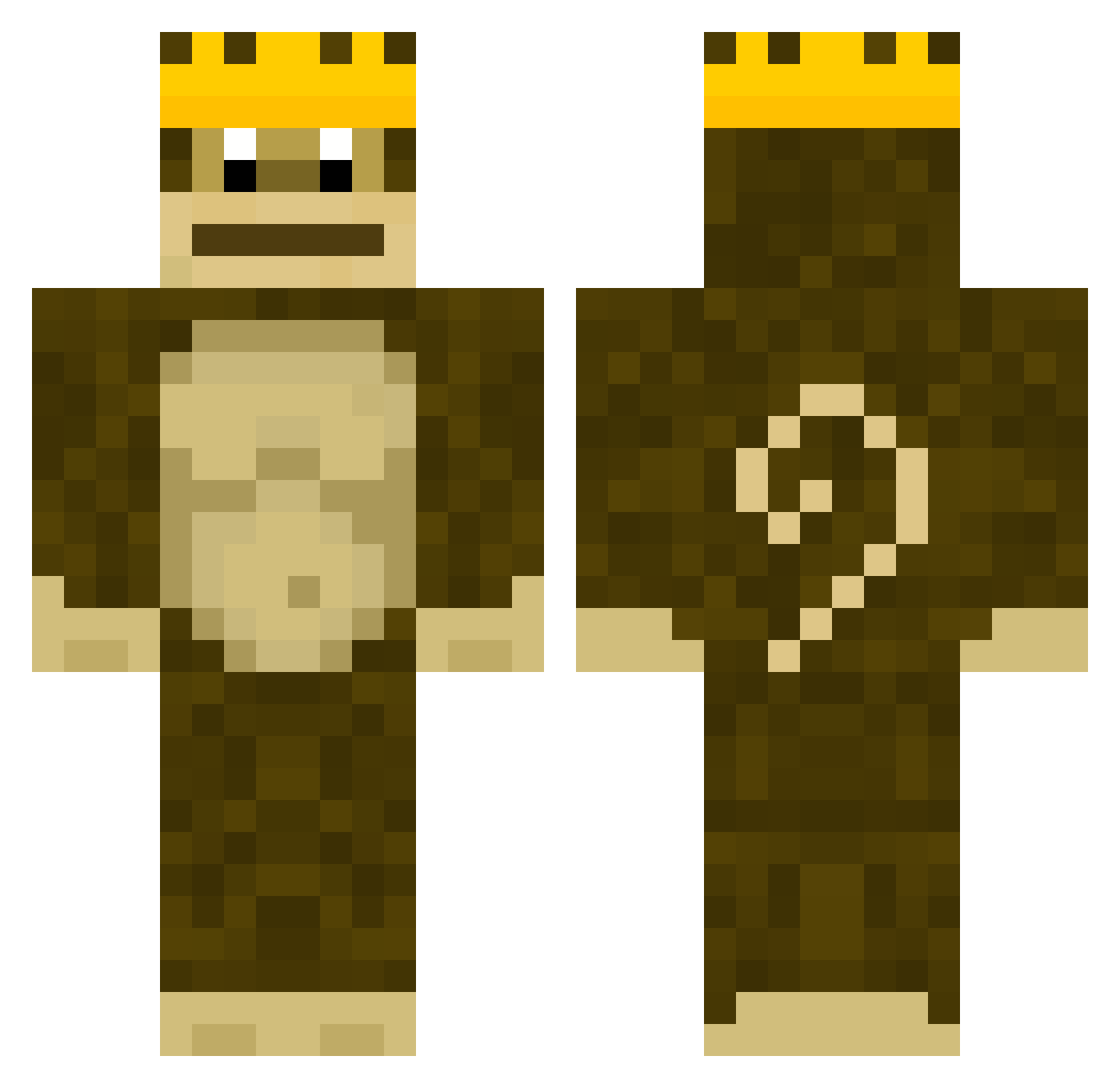 Mankinji Minecraft skin, front and back view