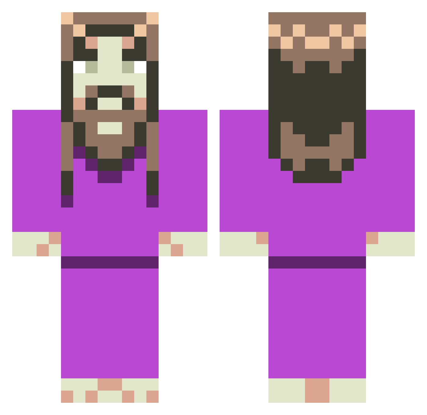 Shoko__Asahara Minecraft skin, front and back view