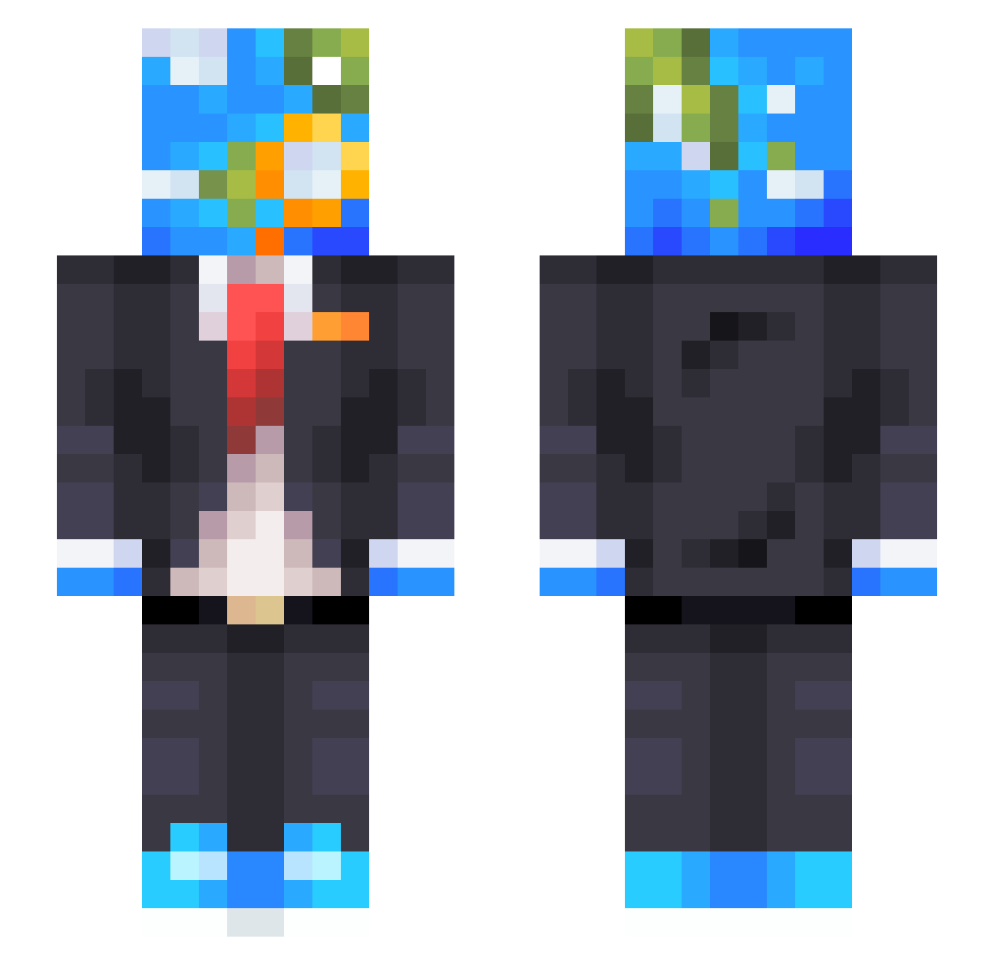 MrDead2020 Minecraft skin, front and back view
