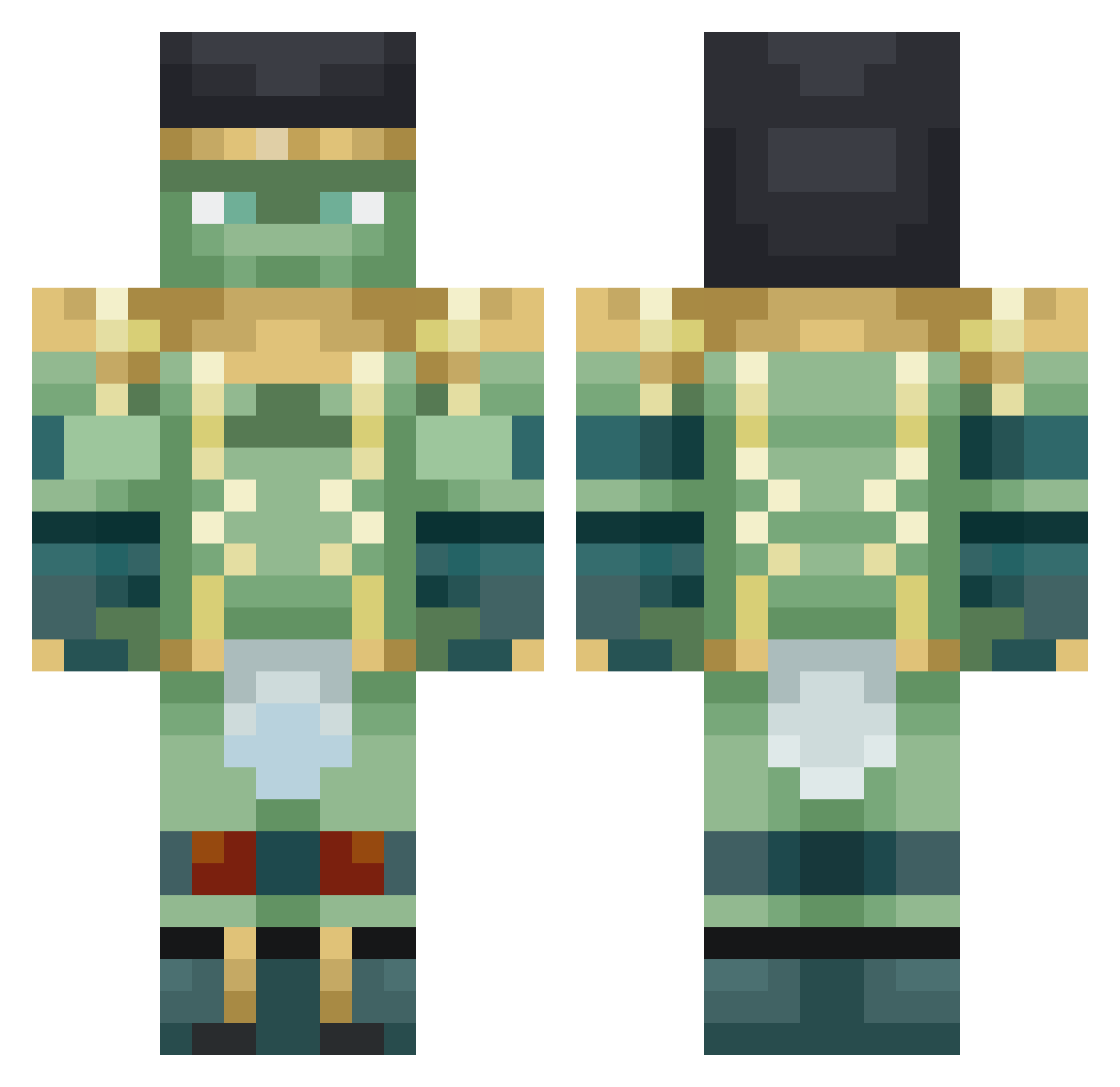 reduunes Minecraft skin, front and back view