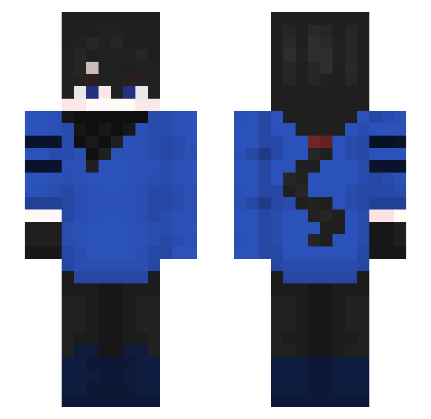 SilverCritical Minecraft skin, front and back view