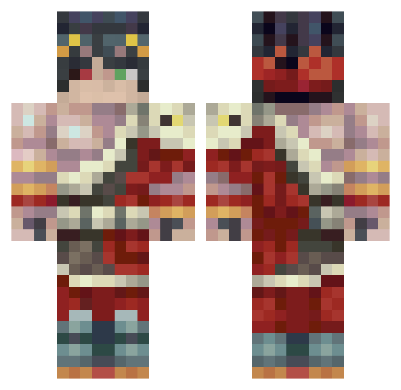 Razzes3R Minecraft skin, front and back view