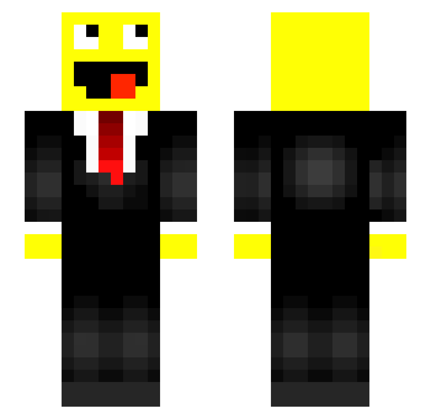 Nyamuk Minecraft skin, front and back view