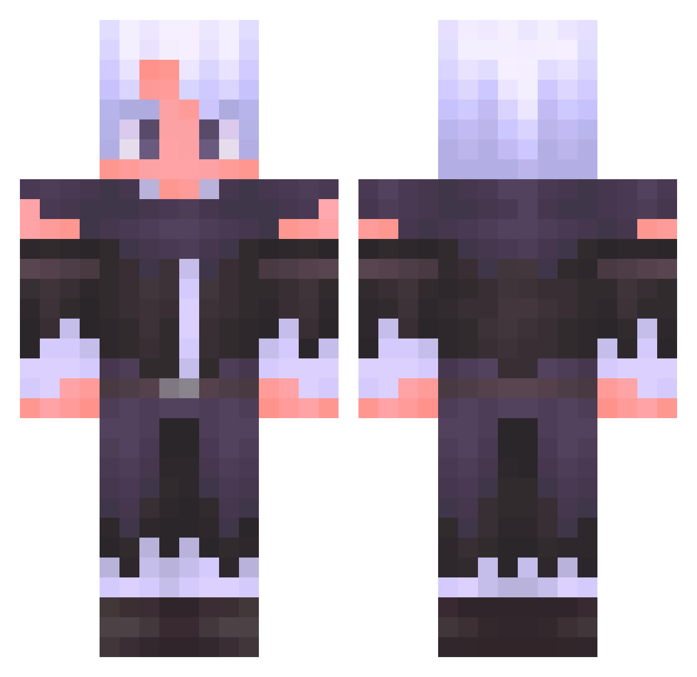 BlackHuan Minecraft skin, front and back view