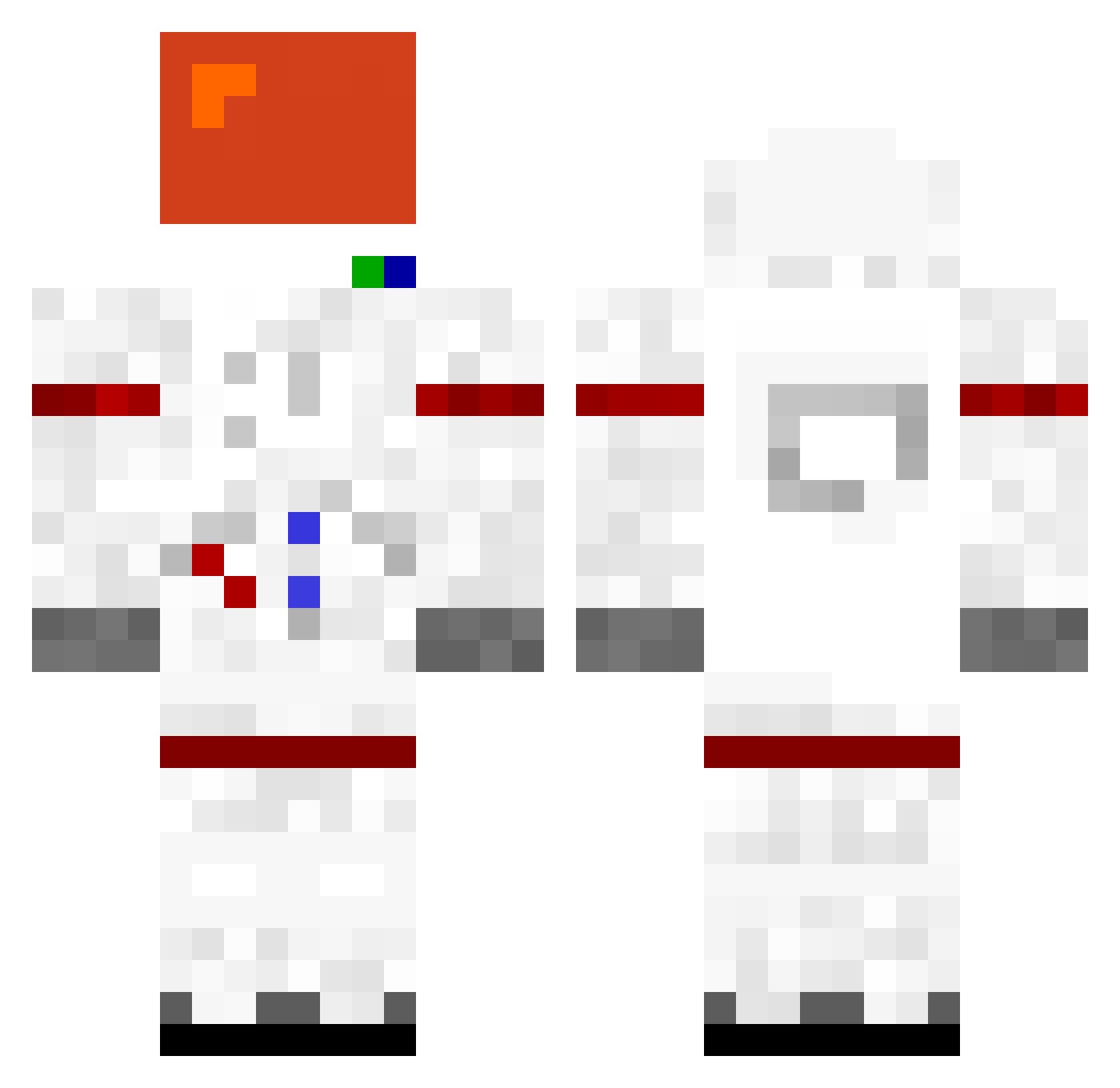 Celestialize Minecraft skin, front and back view