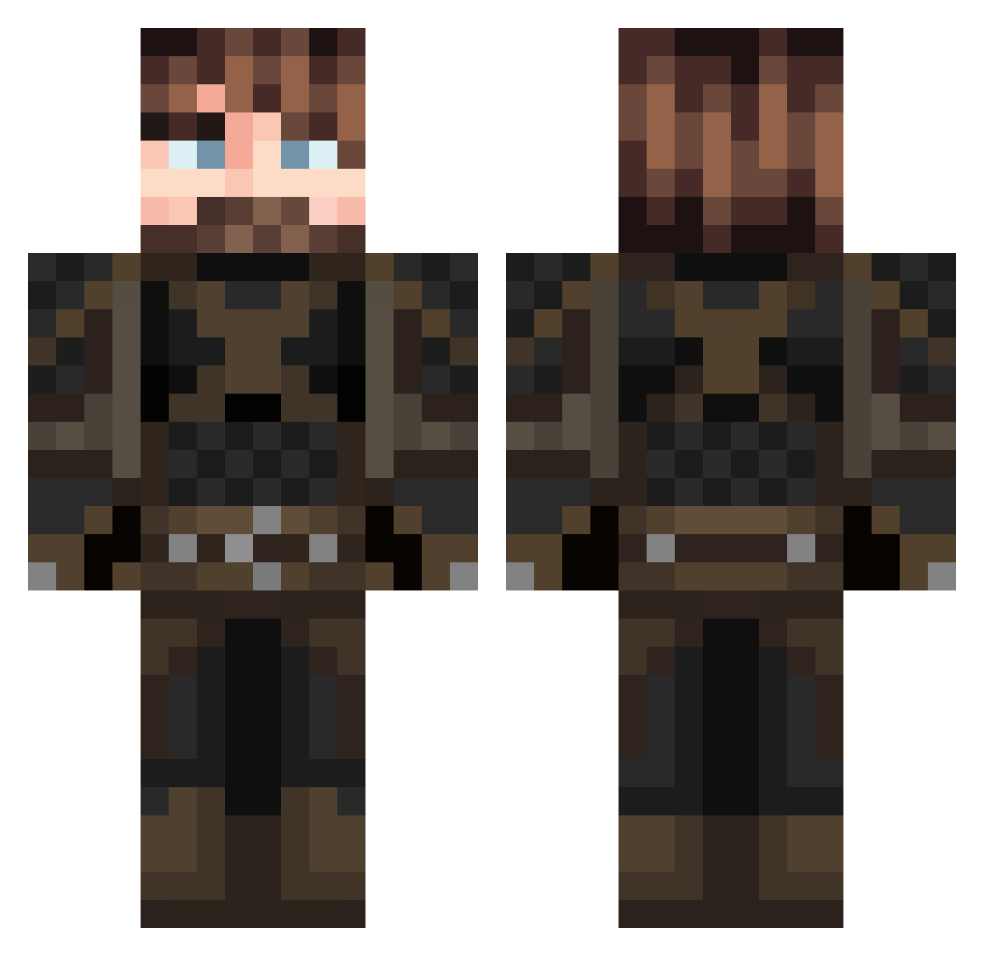 DarkIce77 Minecraft skin, front and back view
