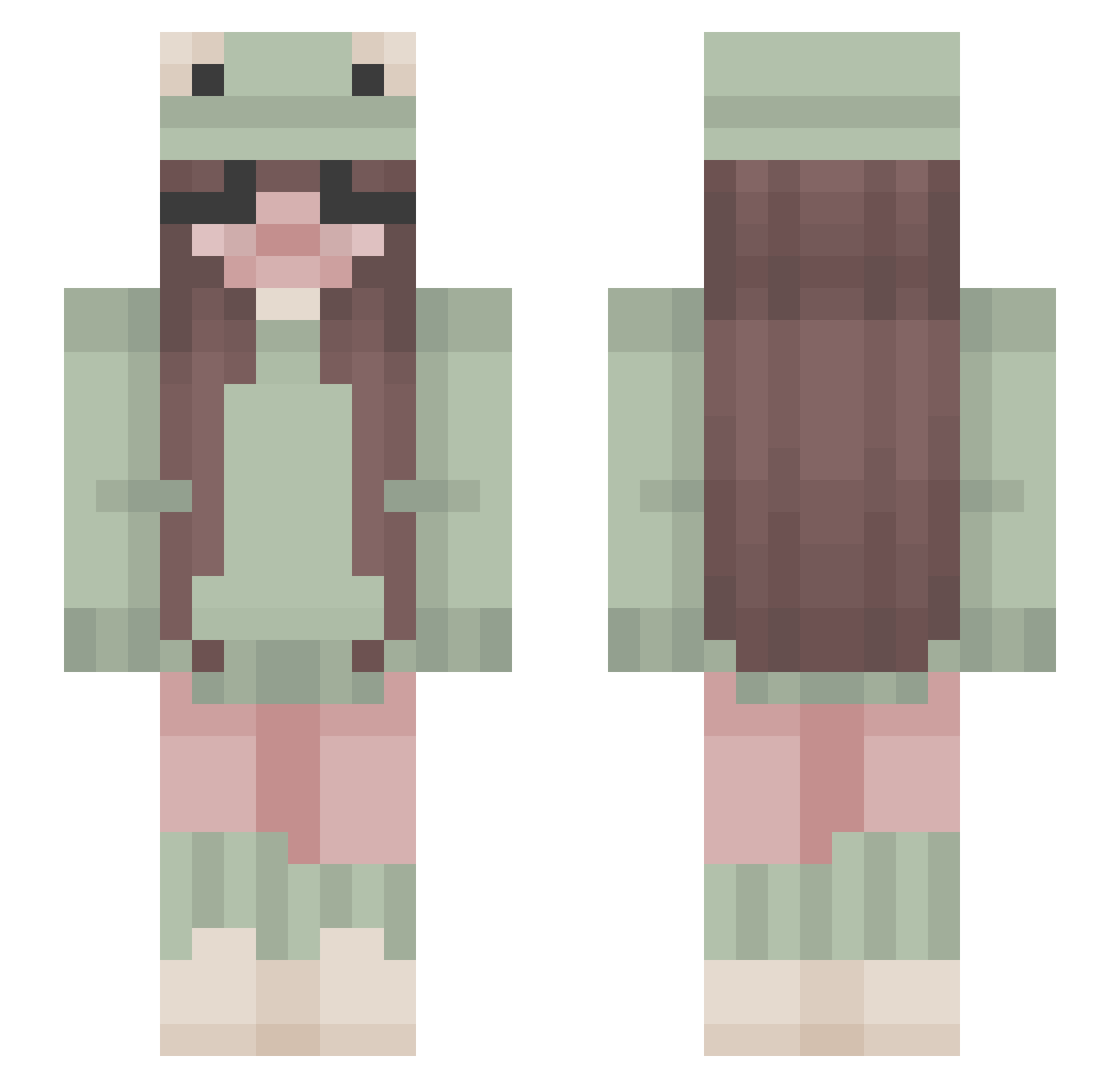 TheCIA Minecraft skin, front and back view